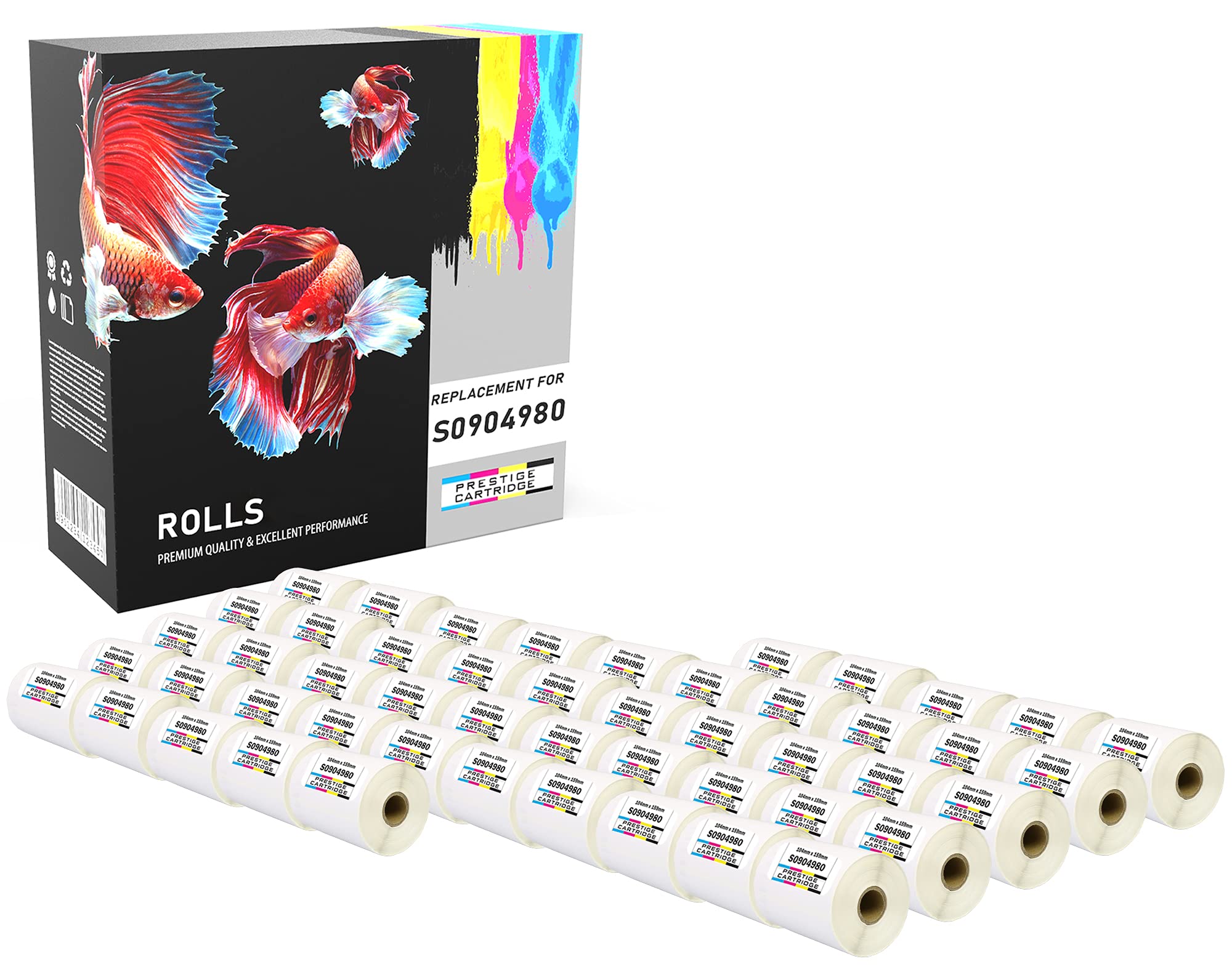 50 Compatibles Rollos S0904980 104mm X 159mm Etiquetas Para Envíos