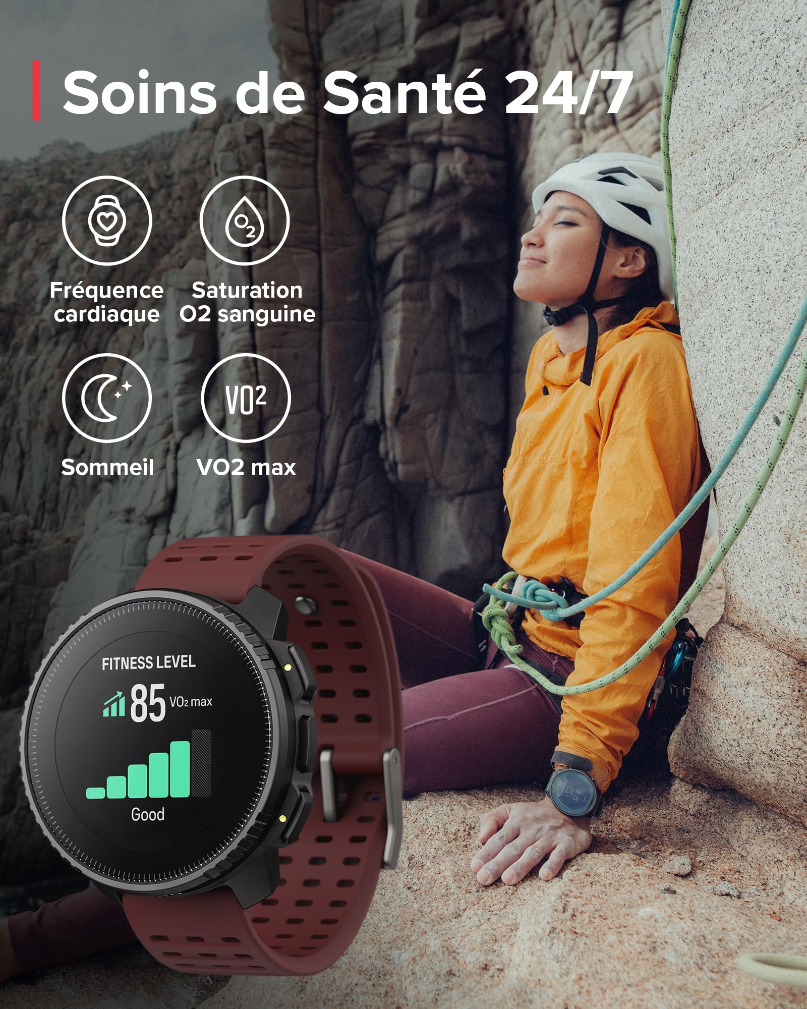 SUUNTO Vertical Montre Connectée Sport Homme, 95+ Sports, Tracker d'Activités GPS, Smartwatch Intelligent Soins de Santé 24/7, Cardiofréquencemètre, Altimètre, Baromètre, Chargement Solaire Optionnel - 5