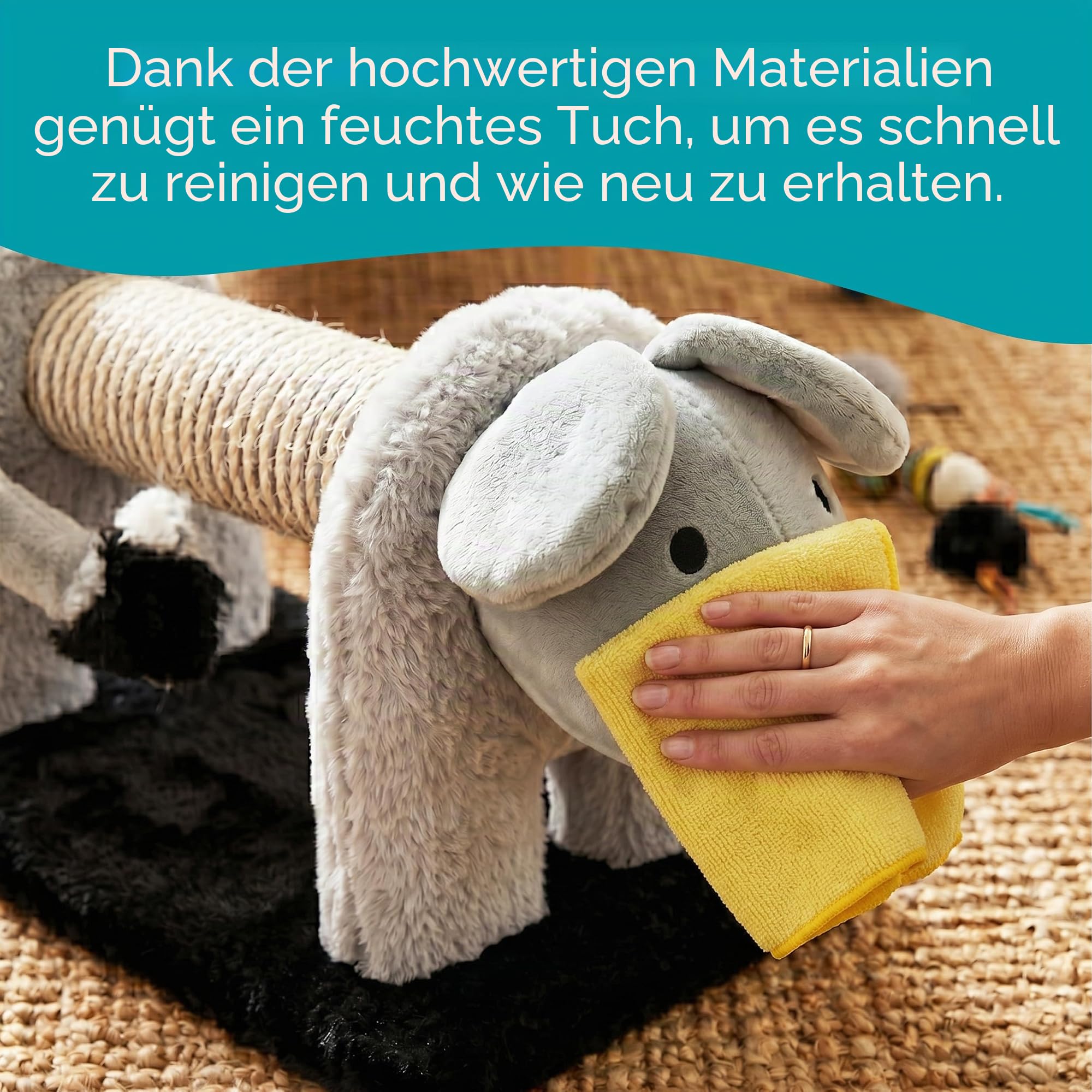 Katzen-Kratzbaum aus Sisal und Plüsch, Micky Maus, widerstandsfähiges Material für Spaß für Ihre Katze, Maße: 56 x 18 x 18 cm