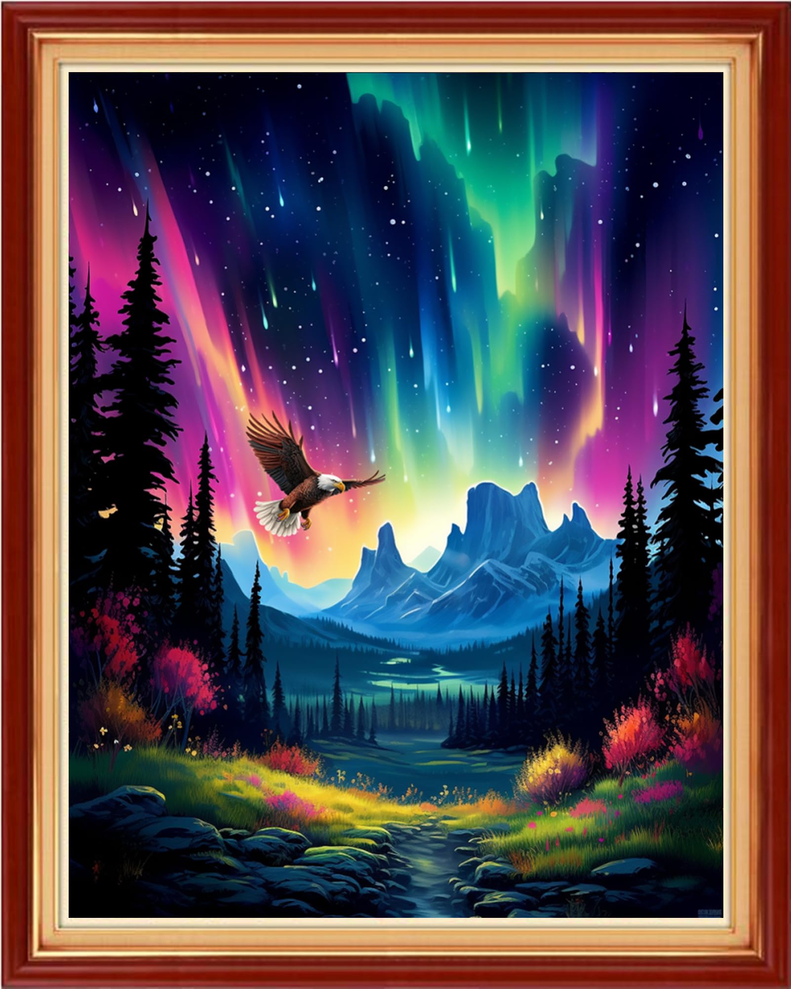 Artvxeay Stamped Cross Stitch Kits - Embroidery Kits for Beginners Cross Stitch Kits for Adults 11 CT Printed Patterns Needlepoint Kits- Aurora Borealis Night Scene 16x20 inch