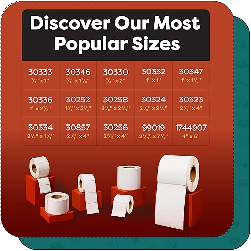 Miniatura 8 de Aegis Adhesives - Etiquetas térmicas compatibles de repuesto para DYMO 30333 (12" X 1") Pequeñas Multiusos 2-Up - Uso con Labelwriter 450, 450