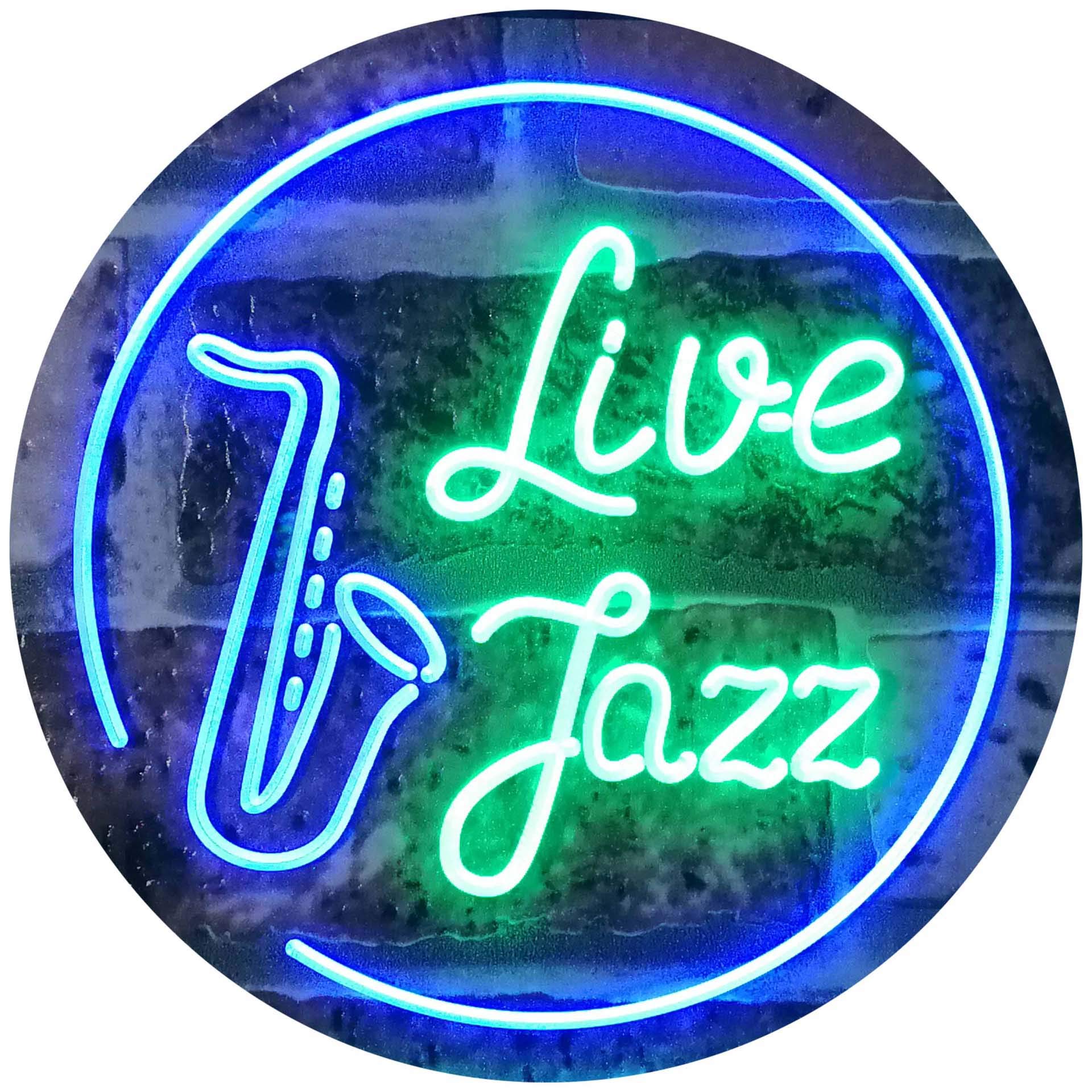 Amazon | Live Jazz Music Room Dual Color LED看板 ネオンプレート