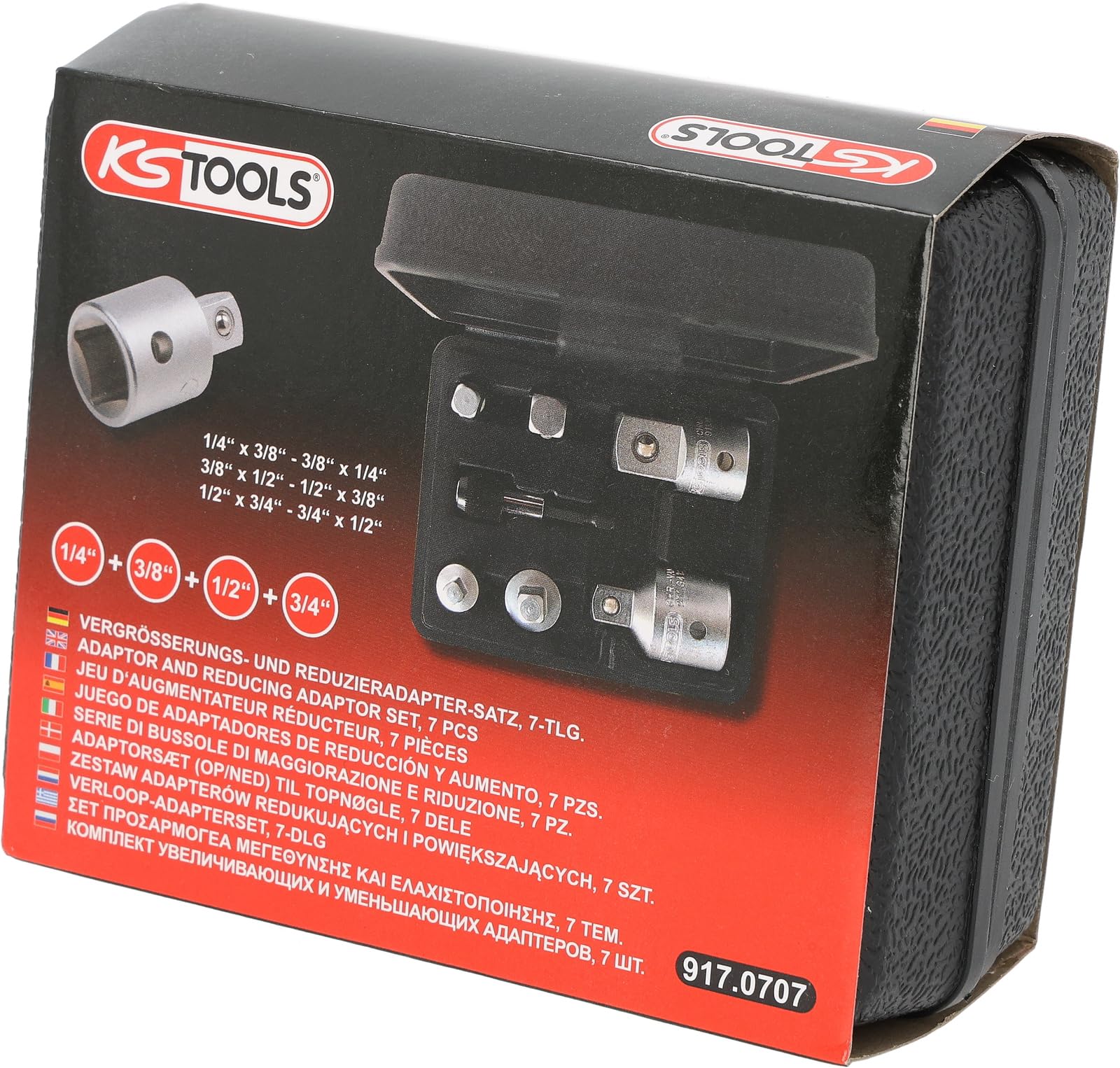 KS Tools 917.0707 Zestaw adapterów redukujących i powiększających, 7-szt