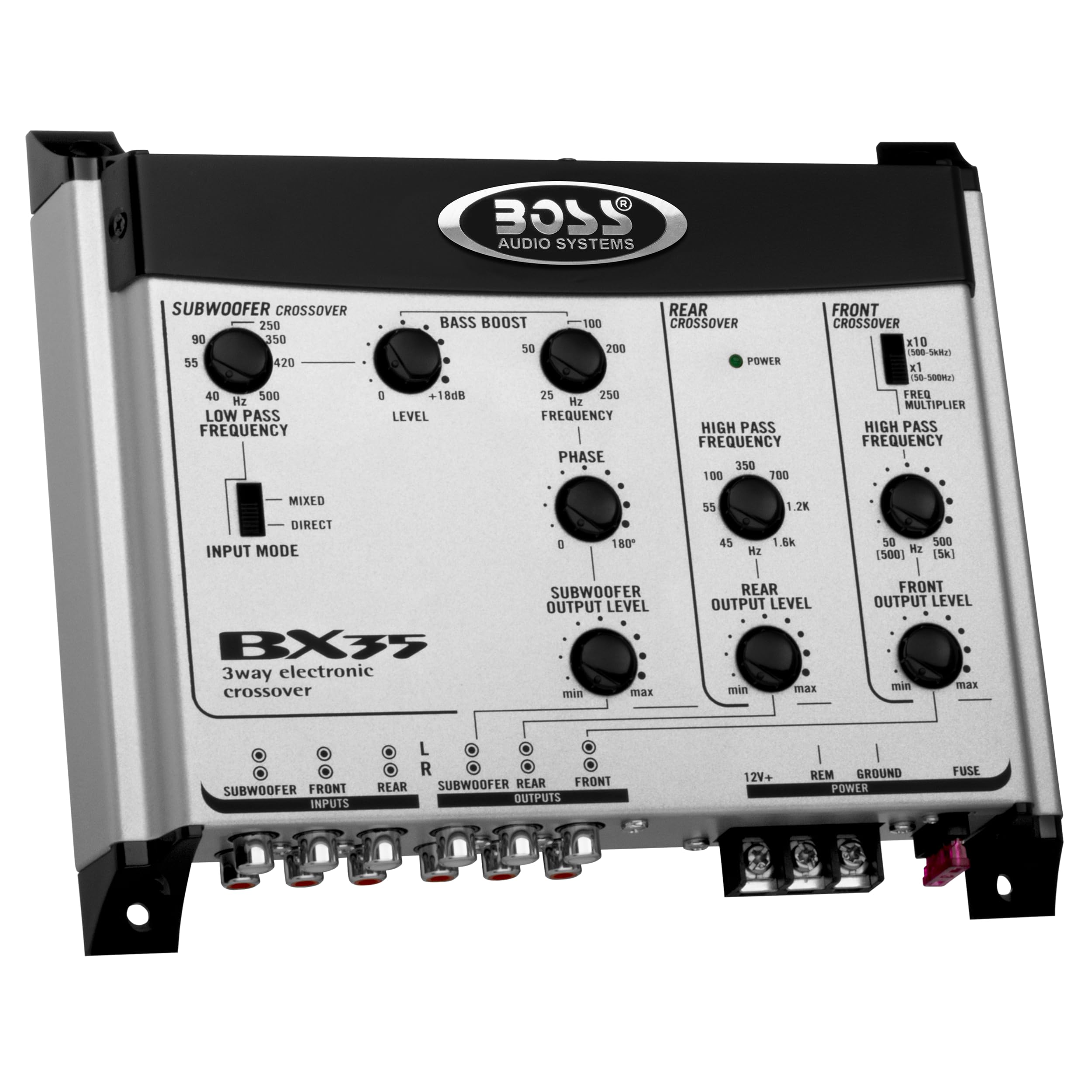 BOSS Audio BX35 3-way Pre-Amp Electronic Crossover with Remote Subwoofer Control by BOSS Audio