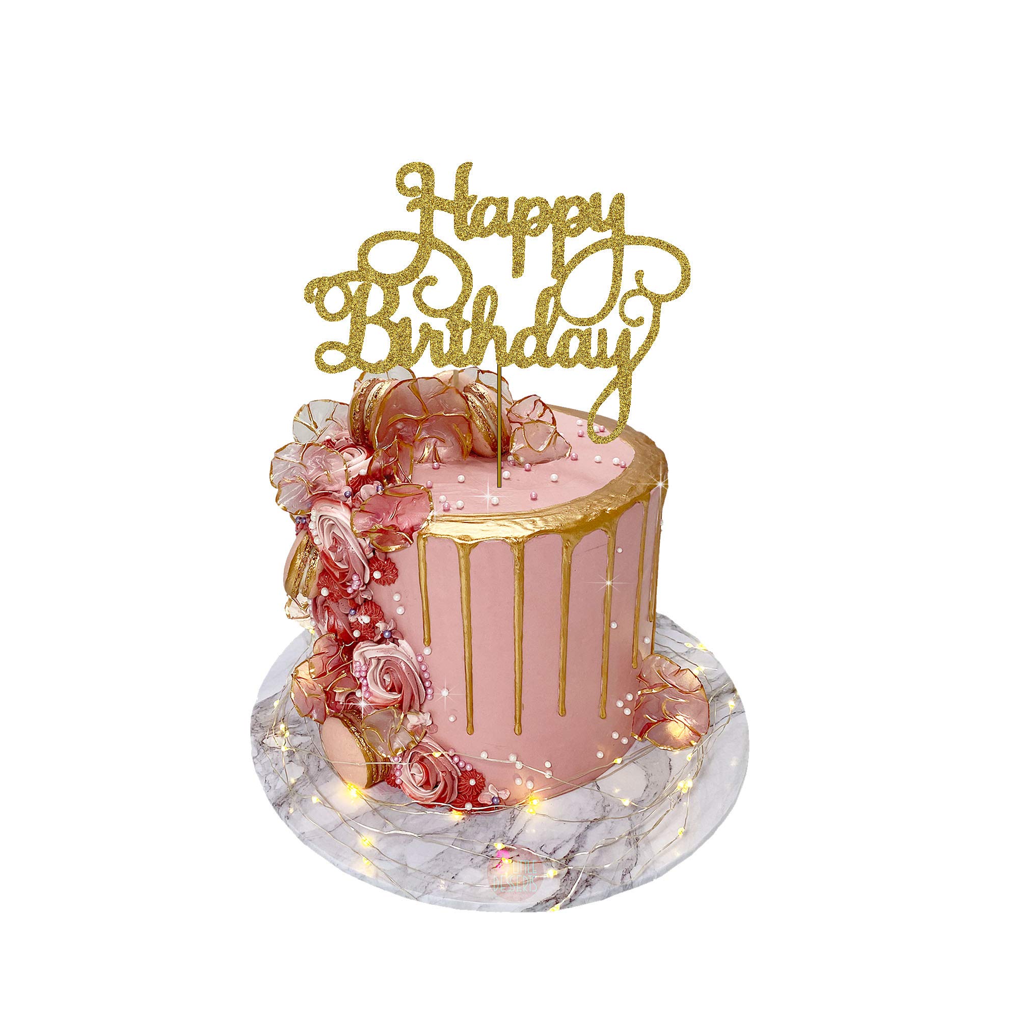 Buy 10 Pack Happy Birthday Cake Topper Glitter Cardstock Party Favour Decorations Cake Toppers