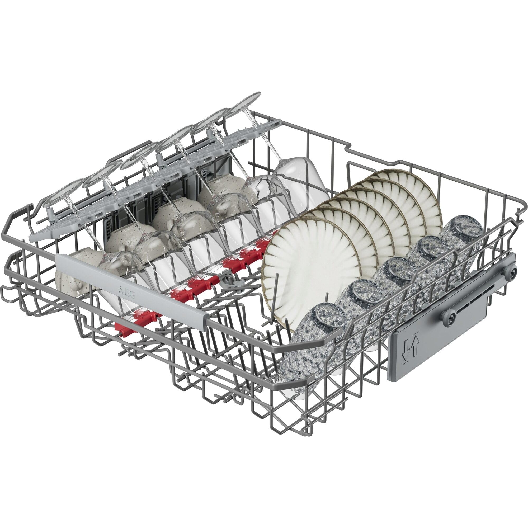 Teilintegrierter AEG 7000 Geschirrspüler 60cm, smarte WiFi Spülmaschine, flexible Körbe & effiziente Reinigung, 44dB, personalisierte Zeitsteuerung, nur 8,4L Wasserverbrauch, Gummi-Spikes, GT7200B1SO