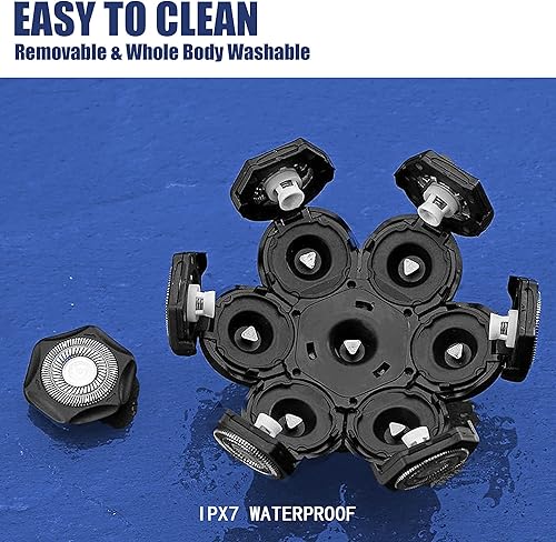 Miniatura 4 de Poripori 8 cabezales de repuesto para afeitadora de cabeza de hoja, 8 cabezales de repuesto para maquinilla de afeitar eléctrica compatible con