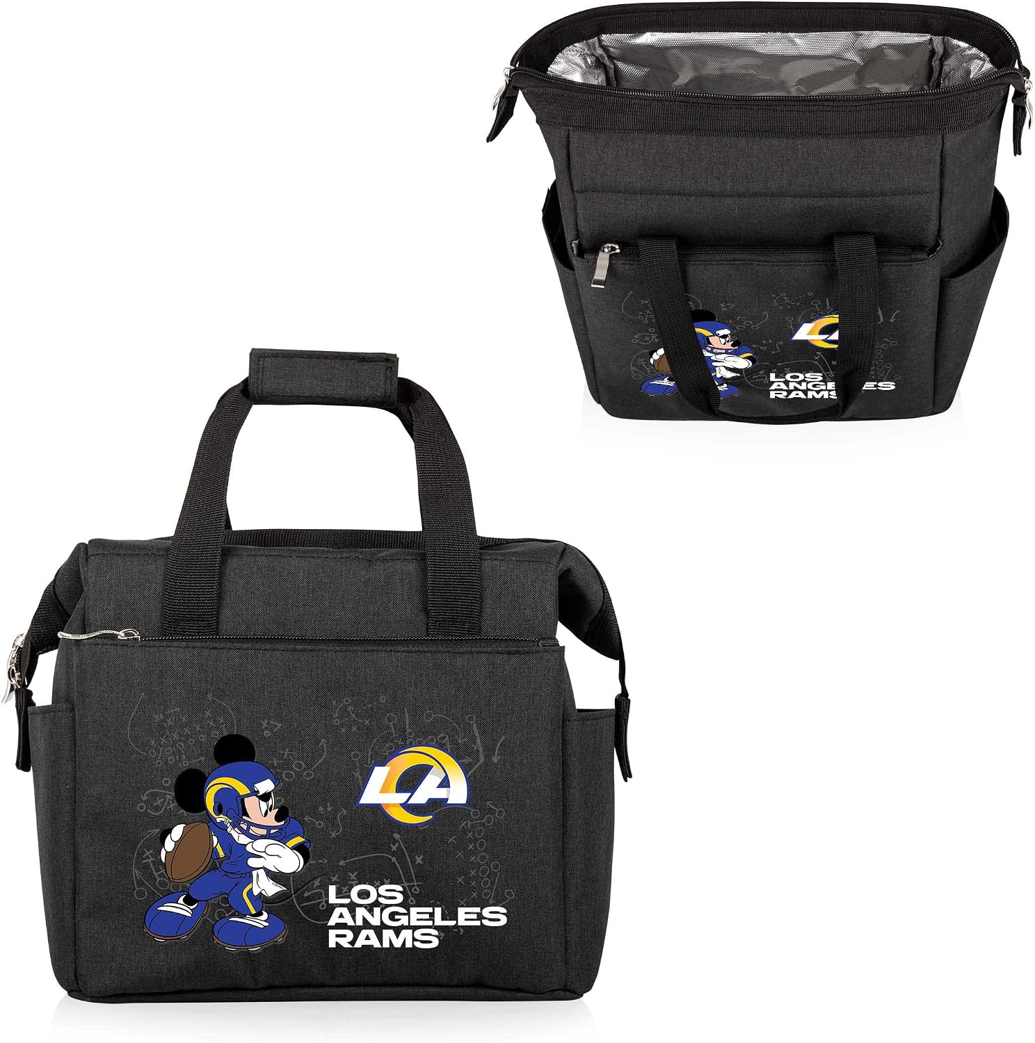 PICNIC TIME NFL Mickey Mouse On The Go Lunch Bag - Soft Cooler Lunch Box - Insulated Lunch Bag, (Black)