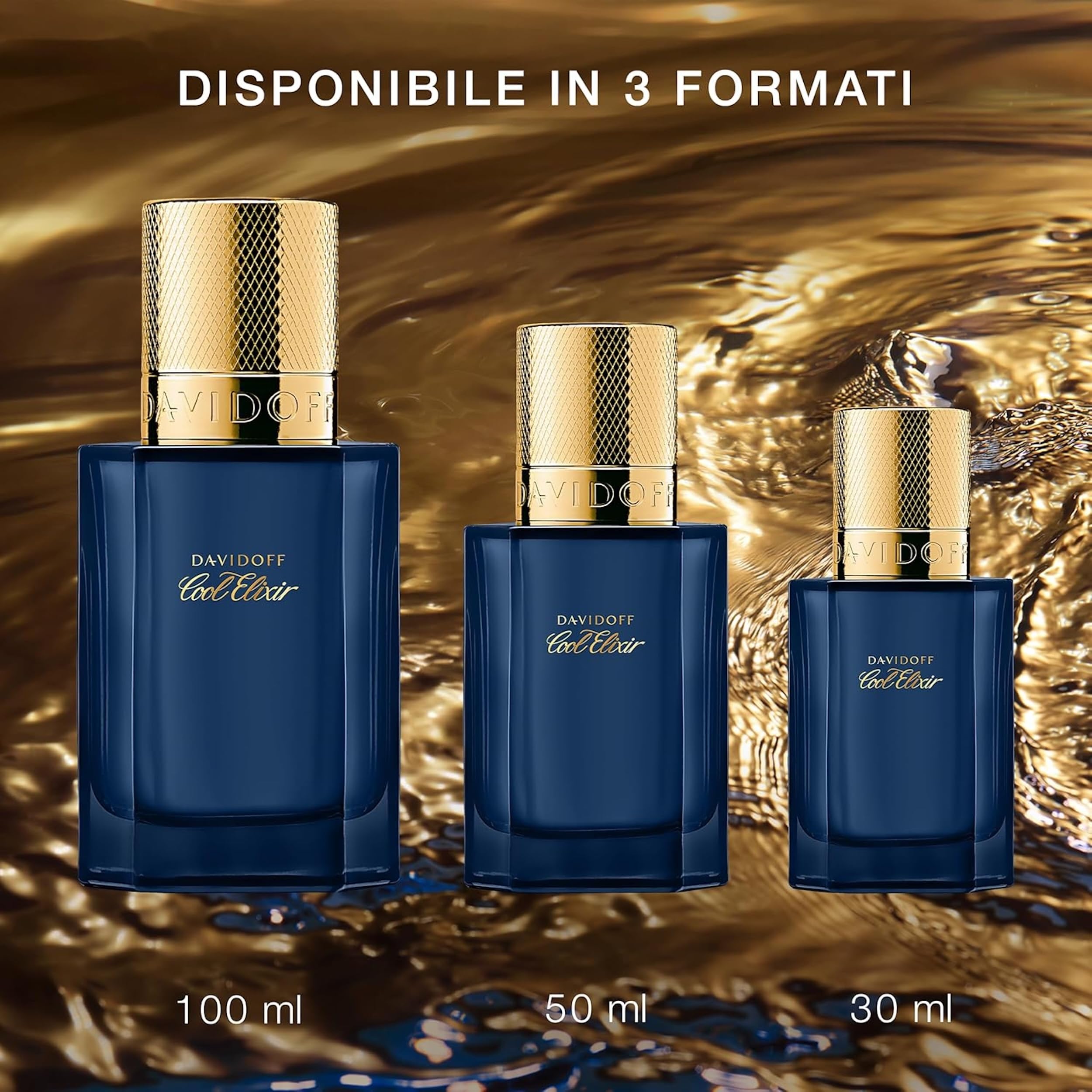 Davidoff Cool Elixir, Legnoso, Con note di Ossido di Rosa, Assoluta di Lavanda e Accordo di Oud, Profumo di lusso da uomo, Profumo a lunga tenuta