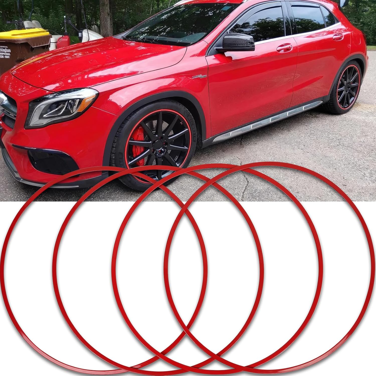 Wheel Rim Protector Set of 4, 20 Inch Alloy Rim Guards for Car Rims Compatible with Tesla Model Y 3 S Honda CRV Dodge Charger Toyota Ford Mustang Mach-E Explorer 3 Series X5 Hyundai Audi A4