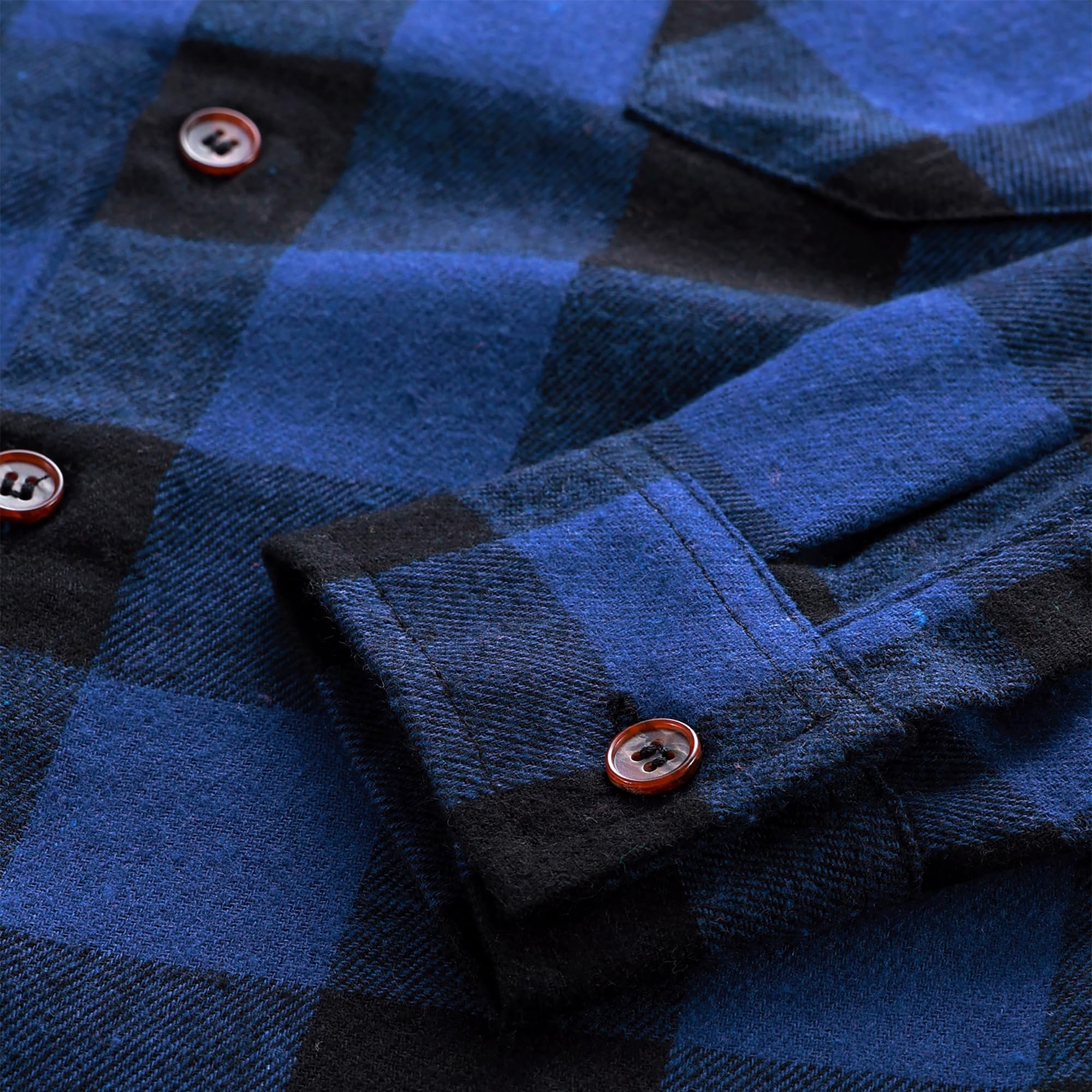 JOGAL Camisa de franela de manga larga a cuadros para niños, camisas con botones