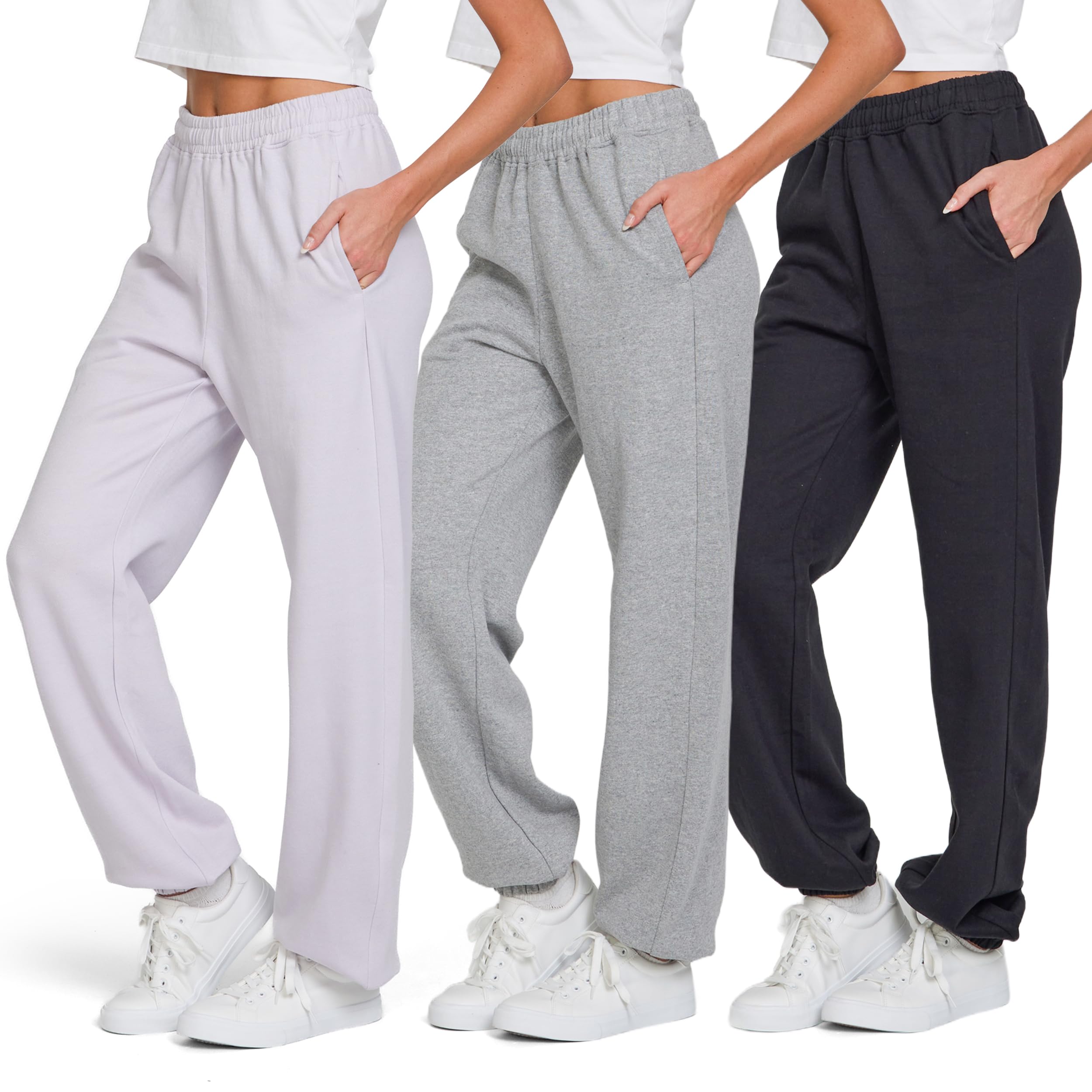 ultra performance sweat pants for women 3 pack baggy cinched bottom joggers
