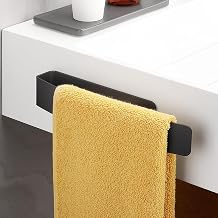 No Drilling Towel Rack, Self Adhesive Towel Rack, Stainless Steel, Wall Mounted Towel Rack for Bathroom and Kitchen, Black