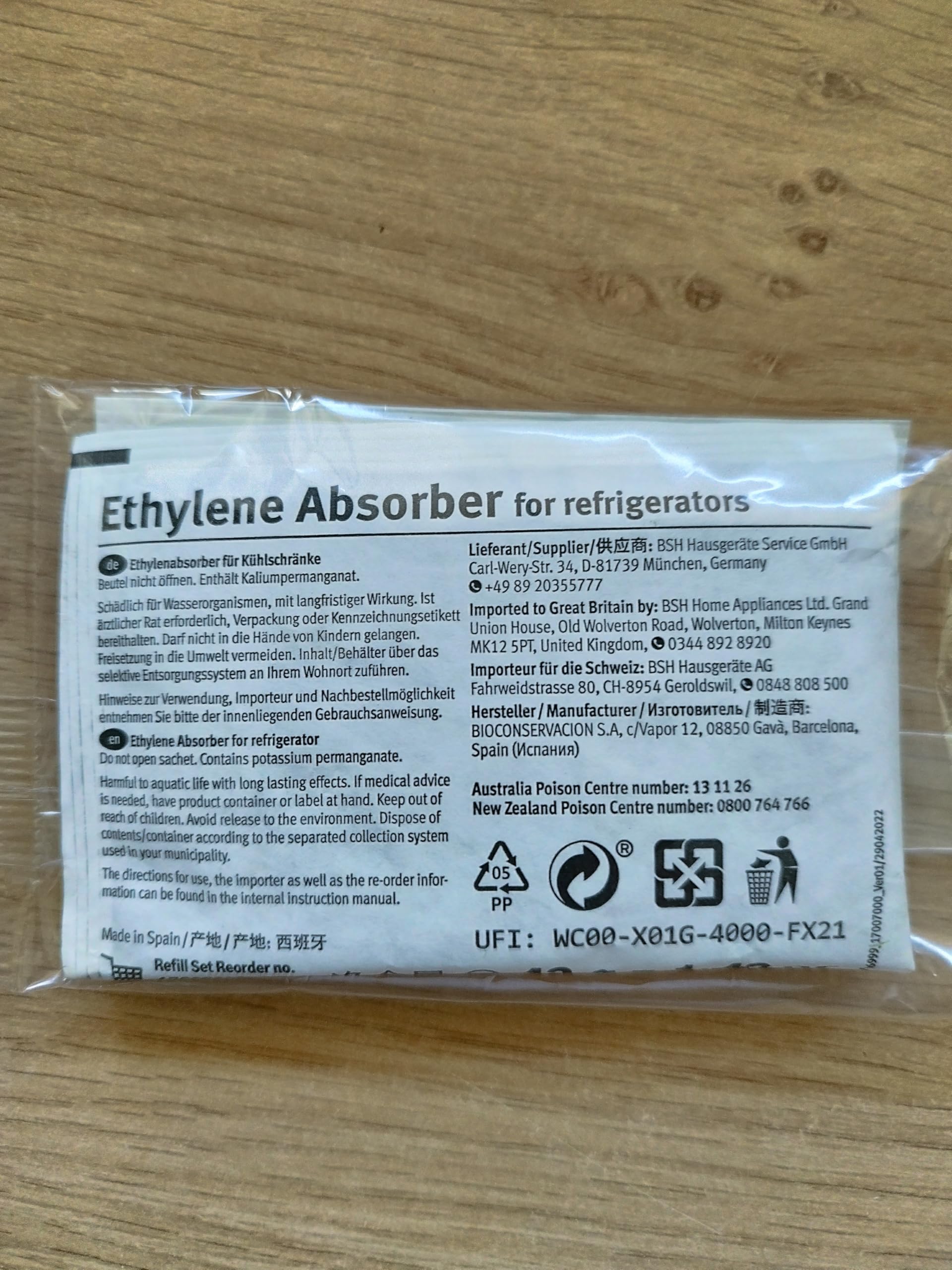 Kit de recharge Fresh Protect absorbeur d'éthylène pour réfrigérateurs Fresh Protect