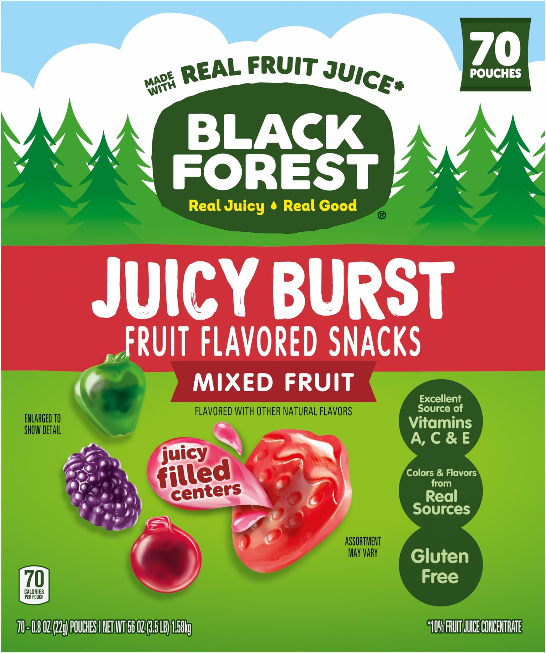 Amazon.com : Black Forest Juicy Burst Fruit Flavored Snacks, Mixed ...