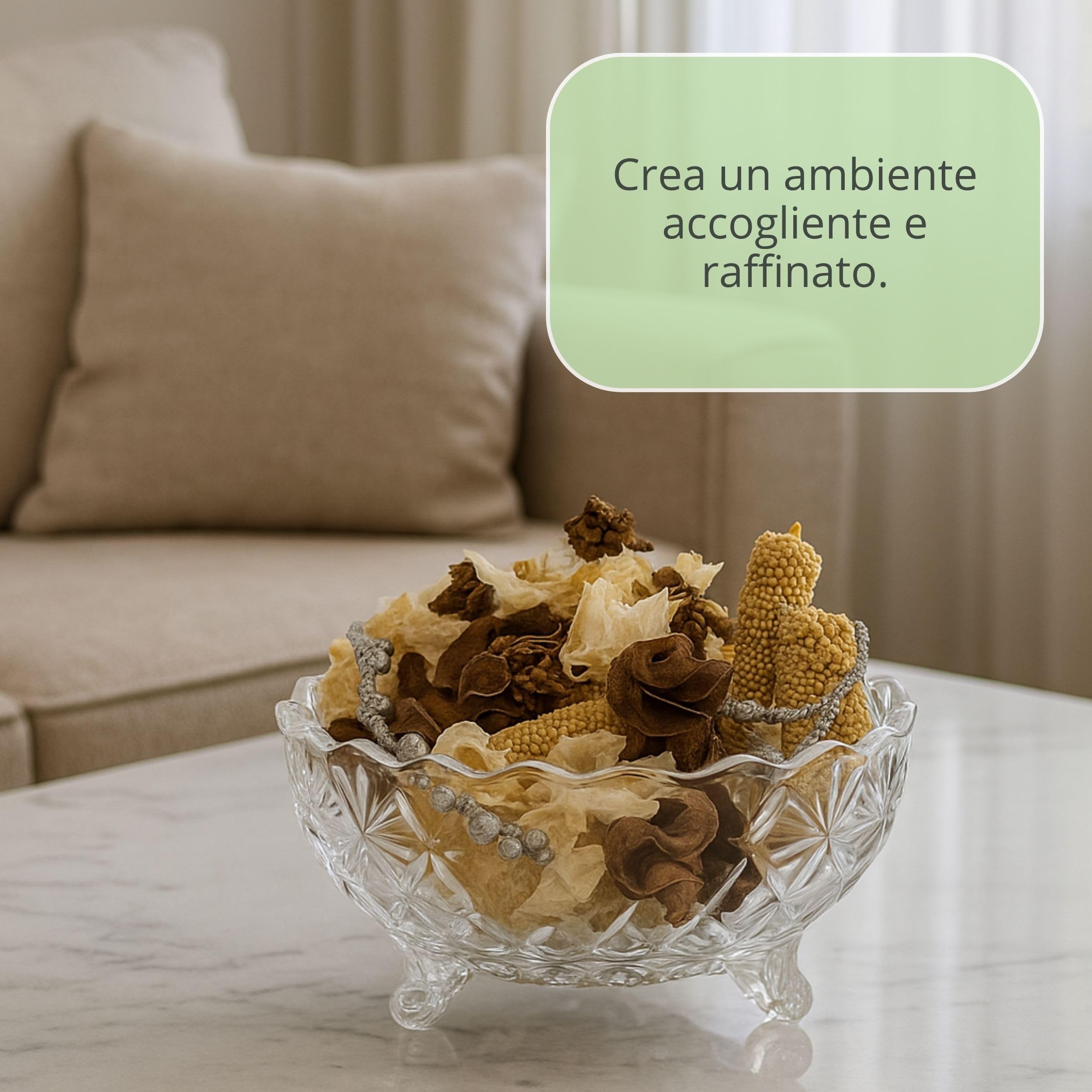 BRESEGHELLO - Pot Pourri DIAMANTE per Profumazione Casa 200 g - Pot Pourri con Fiori Secchi Profumati Fragranza Dave