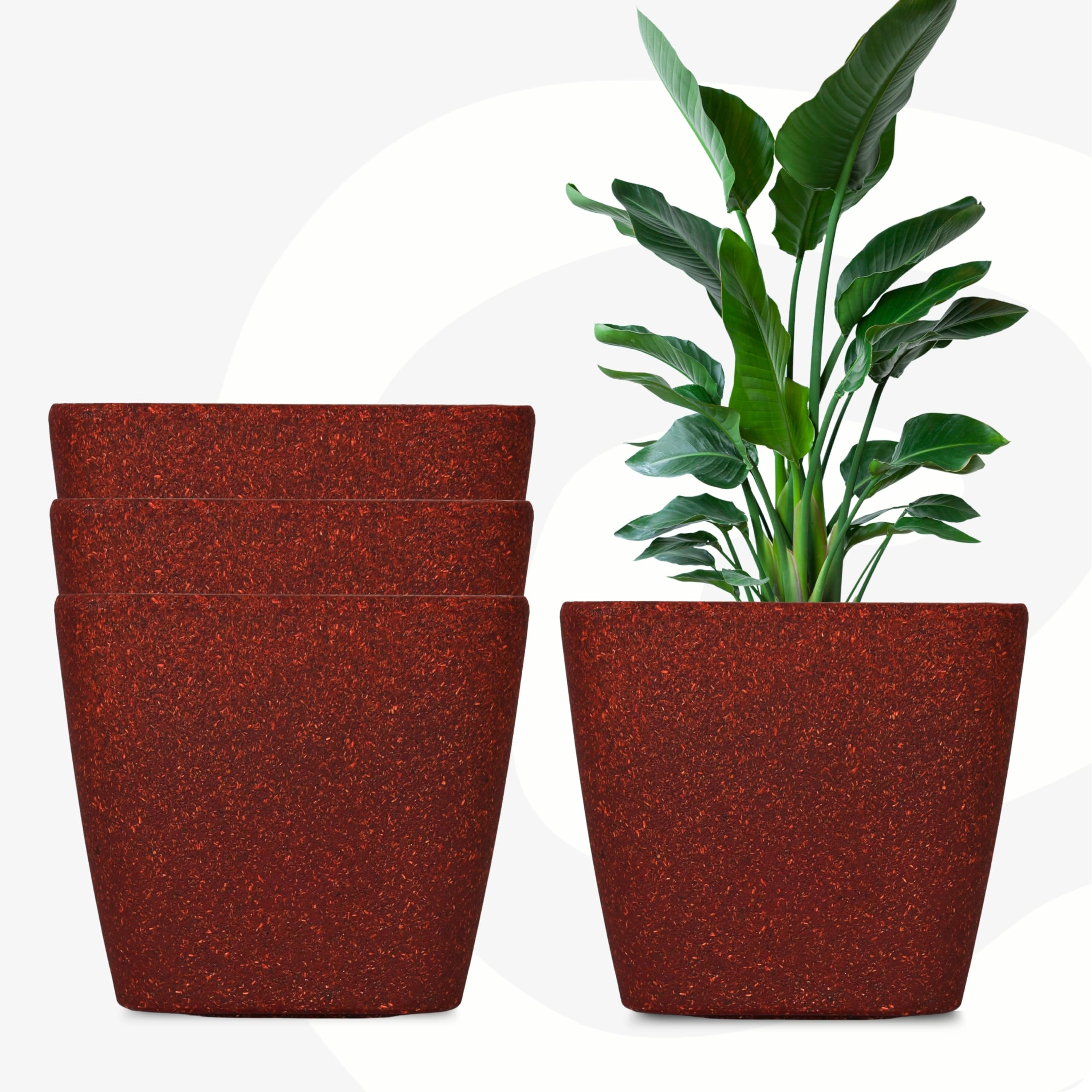 Eha Set of 4 Earth-Friendly Daisy 14" Self-Watering pots and Planters | Bamboo Based | UV Protected | for Indoor, Home Decor, Outdoor, Balcony & Garden | Coral (B0CPJLDWRF) Amazon Price History, Amazon Price Tracker