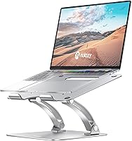 Nulaxy C1 Adjustable Aluminum Laptop Stand - Ergonomic Desk Riser with Heat Vents for 10-17" Laptops, Silver