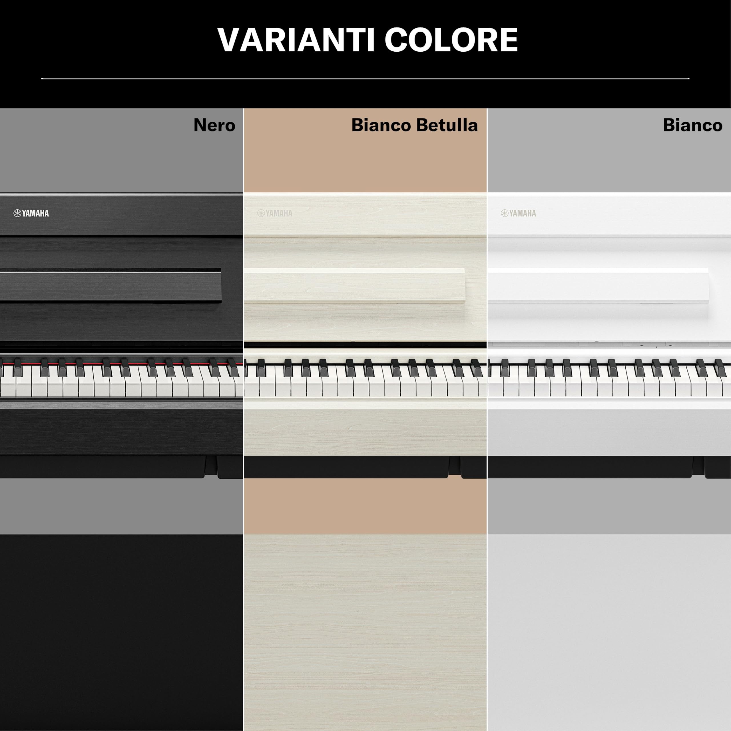YAMAHA YDP-S36 Pianoforte Digitale – 88 Tasti Pesati GHS, Suono CFX Concert Grand, Design Slim, Bluetooth, 3 Pedali, Ideale per Casa e Principianti – Nero