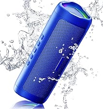 [50% off] Bluetooth Speaker Gifts for Men: Portable Wireless, IPX5 Waterproof, White Elephant Gifts for Adults, Stocking Stuffers for Teens Boy Girl, Up to 20H Playtime, TWS Pair, for Home/Party/Outdoor (Blue)