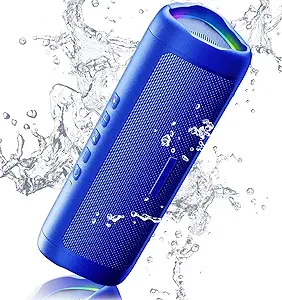 Bluetooth Speaker with HD Sound, Portable Wireless, IPX5 Waterproof, Up to 20H Playtime, TWS Pairing, BT5.3, for Home/Party/Outdoor/Beach, Electronic Gadgets, Birthday Gift (Black) Carbonfree Certified