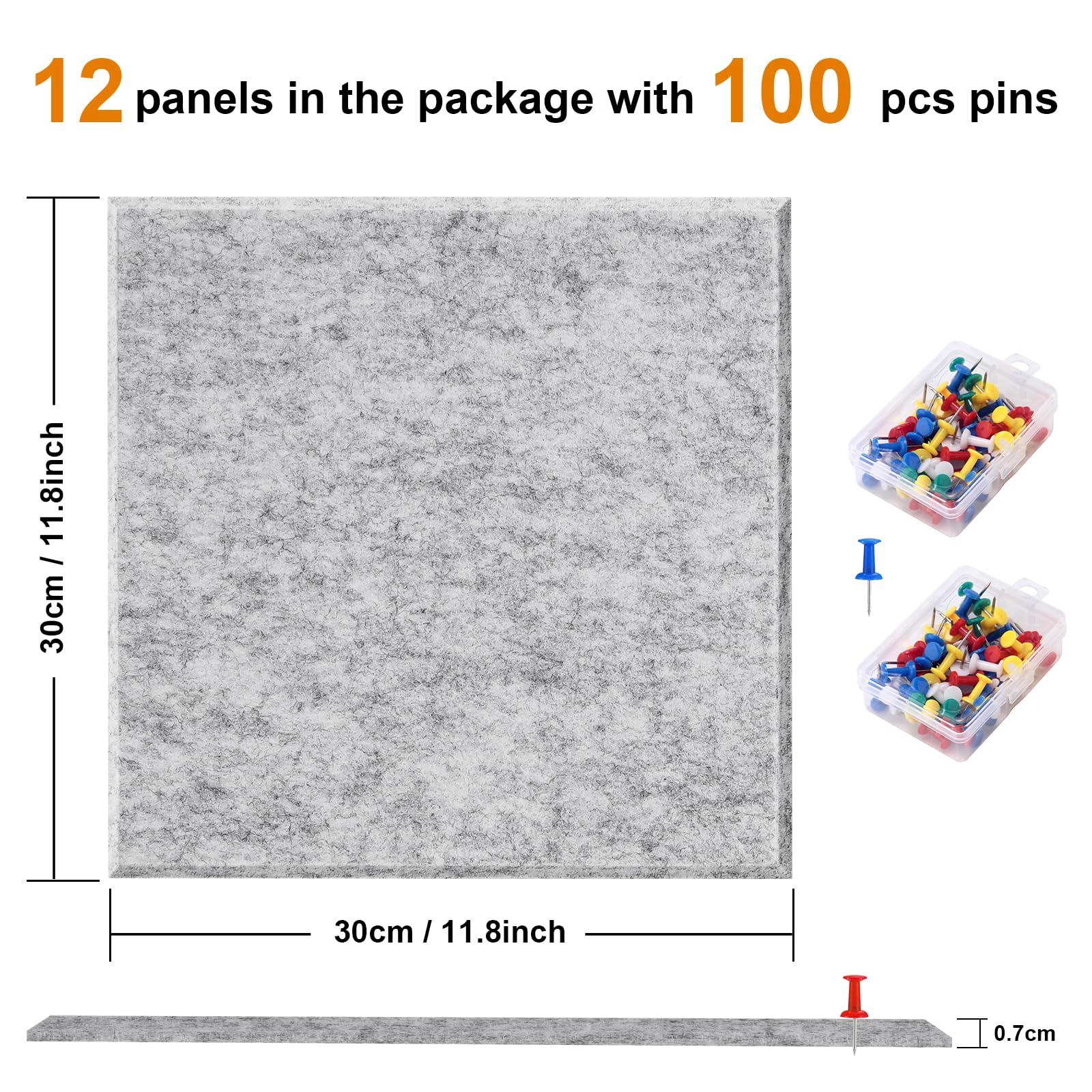 Dyserbuy 12 Pack Pin Board with 100 Pins, Felt Bulletin Board - Image 3