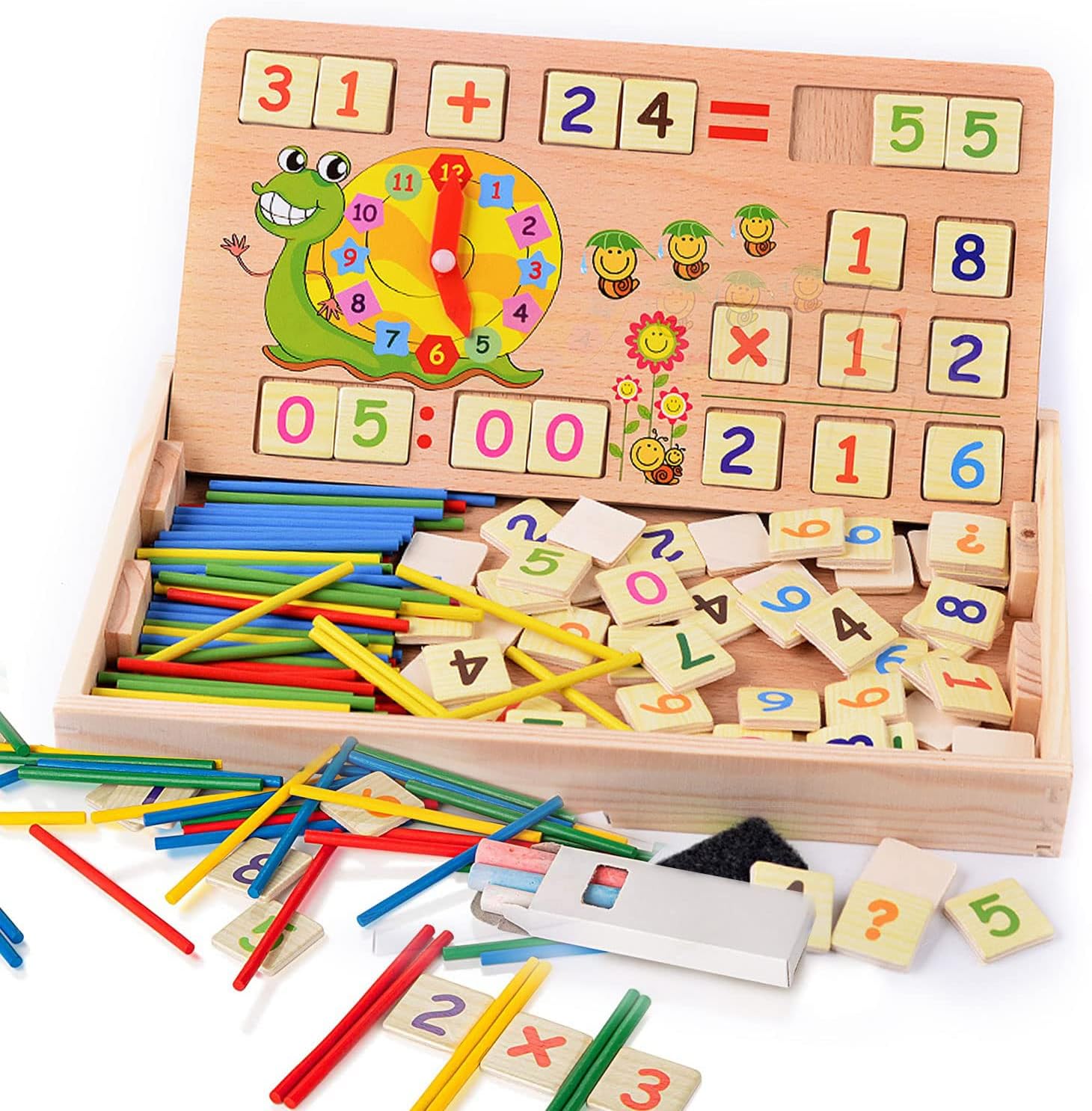 Tabla de Multiplicación,Ábaco de Madera,Juguete Montessori,Tabla de Multiplicar de Madera,Juego Tablas de Multiplicar,Juguete de Mesa de Multiplicación,Juguetes Educativos Matemáticos de Madera