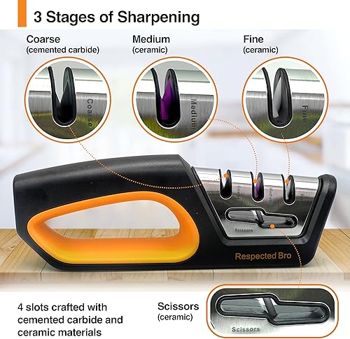 Miniatura 4 de Afilador de cuchillos y tijeras 4 en 1, herramienta de afilador de cuchillos de cocina de alta calidad, ayuda a preparar cuchillas de restauración y