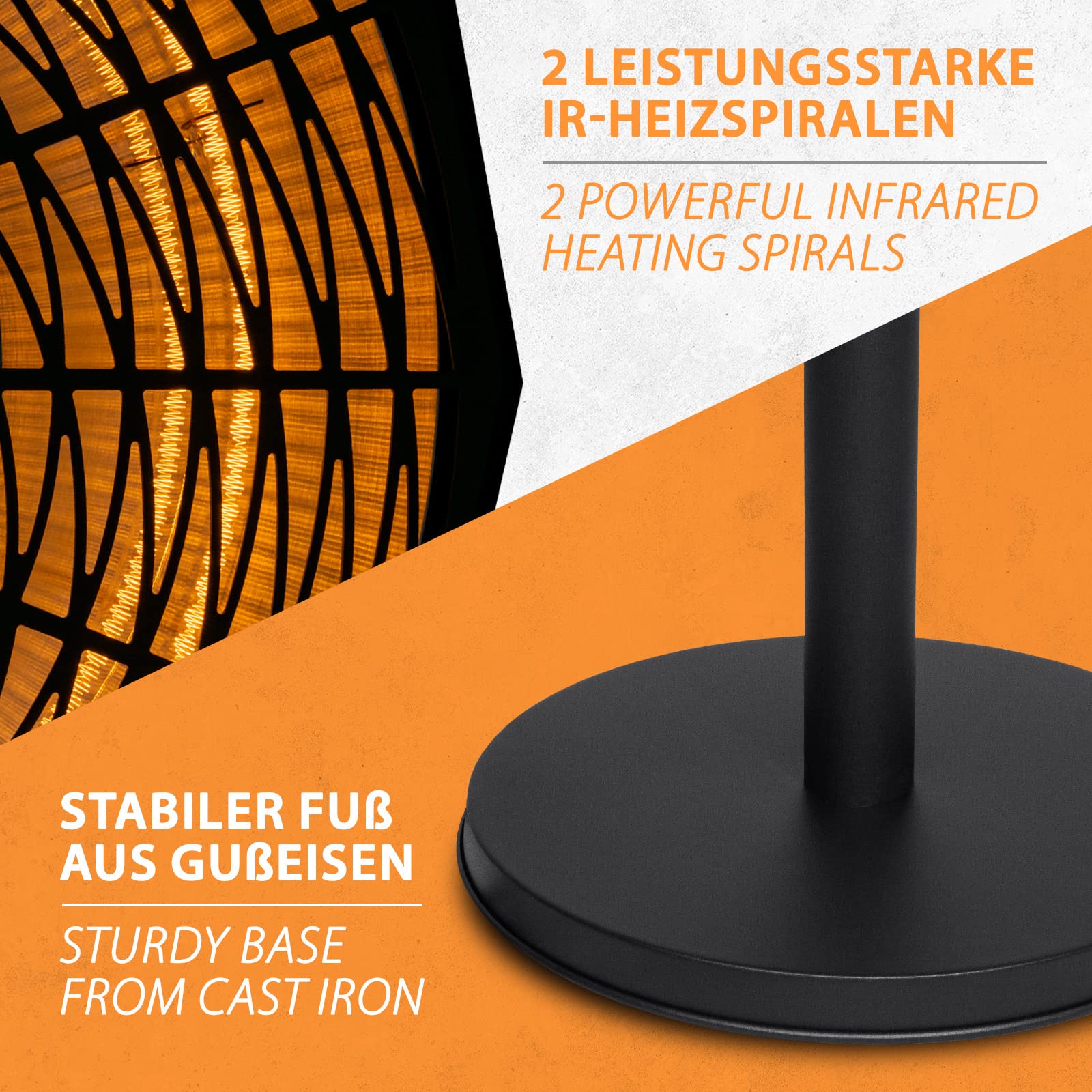 Infrarood Terrasverwarming Heatstrip Max 2400 Watt Zwart
