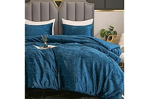 YOZEN Queen Size Korean Velvet Comforter Set in Alluring Teal Blue