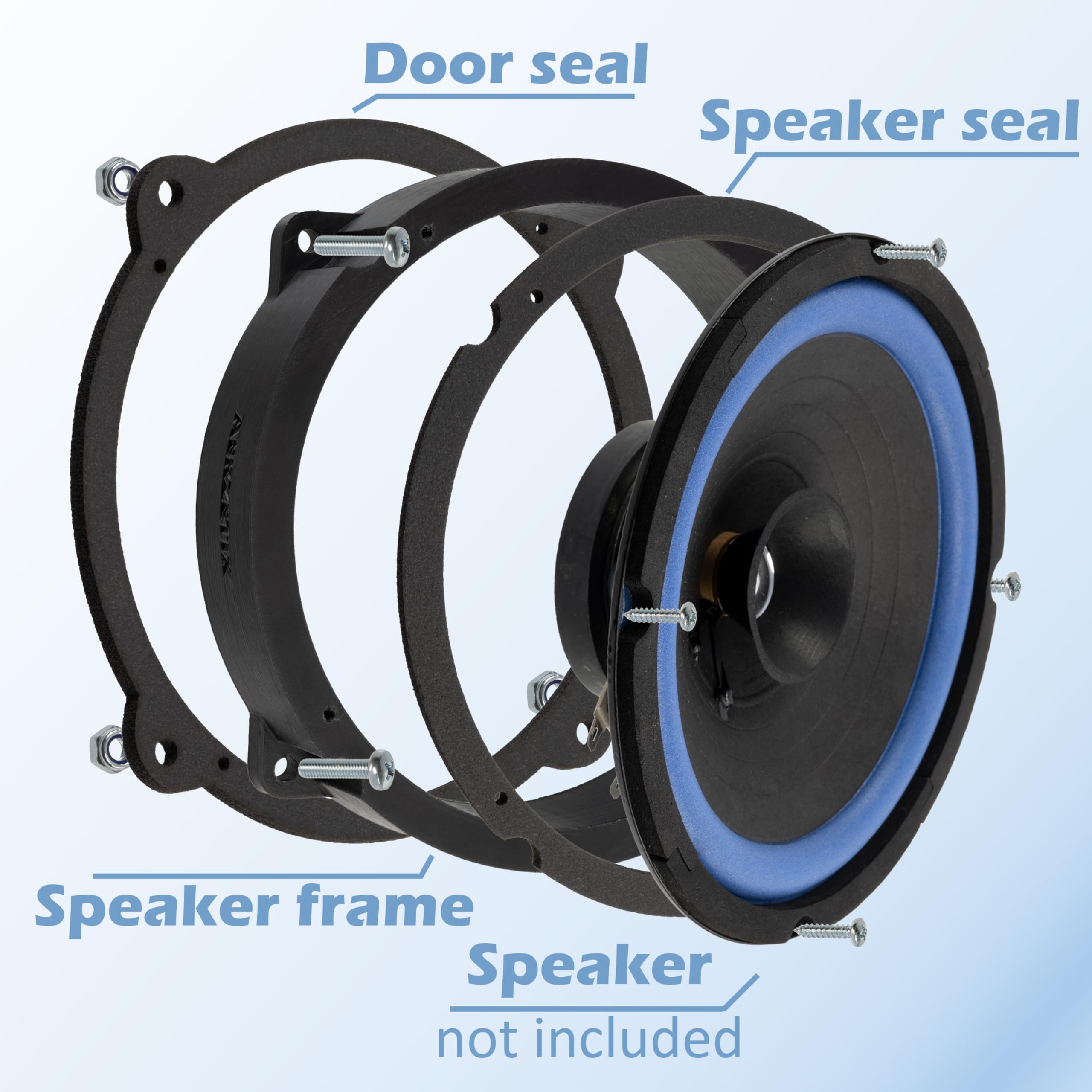 AERZETIX | Juego de 2 adaptadores para Altavoces Ø165 mm en plástico ABS | Compatible con Alfa Romeo Brera, 147/159 939, Fiat Idea, Lancia Ypsilon 843, Hyundai i30 GD/GDH