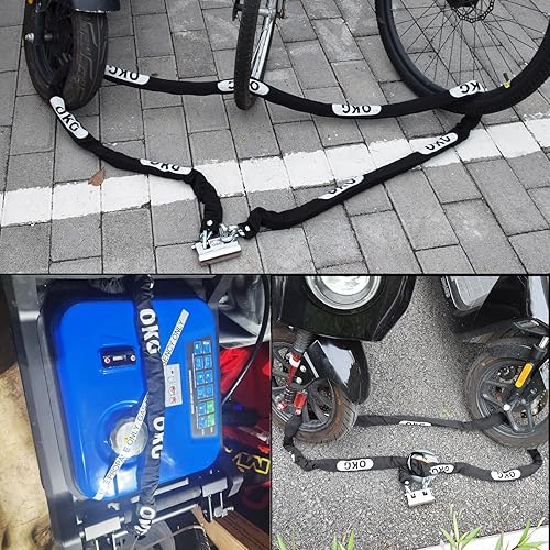 Miniatura 6 de OKG Cadena de seguridad resistente  Cadena de seguridad cuadrada de 10 pies x 516 pulgadas de grosor  Cadena de acero endurecido antirrobo para