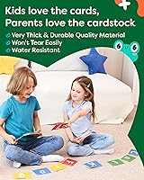 Vista 3 de THE BAMBINO TREE - Tarjetas flash del alfabeto ABC - Tarjetas ABC gruesas para niños de 3 a 6 años - Juego de aprendizaje de reconocimiento