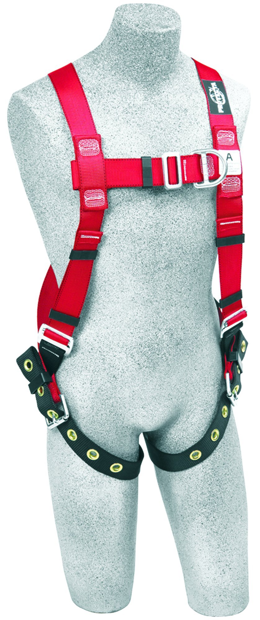3M Protecta PRO 1191273 3M Protecta Fall Protection Full Body Harness, Back And Front D-Rings, Tongue Buckle Legs, 420LB Capacity, Medium/Large, Red/Black
