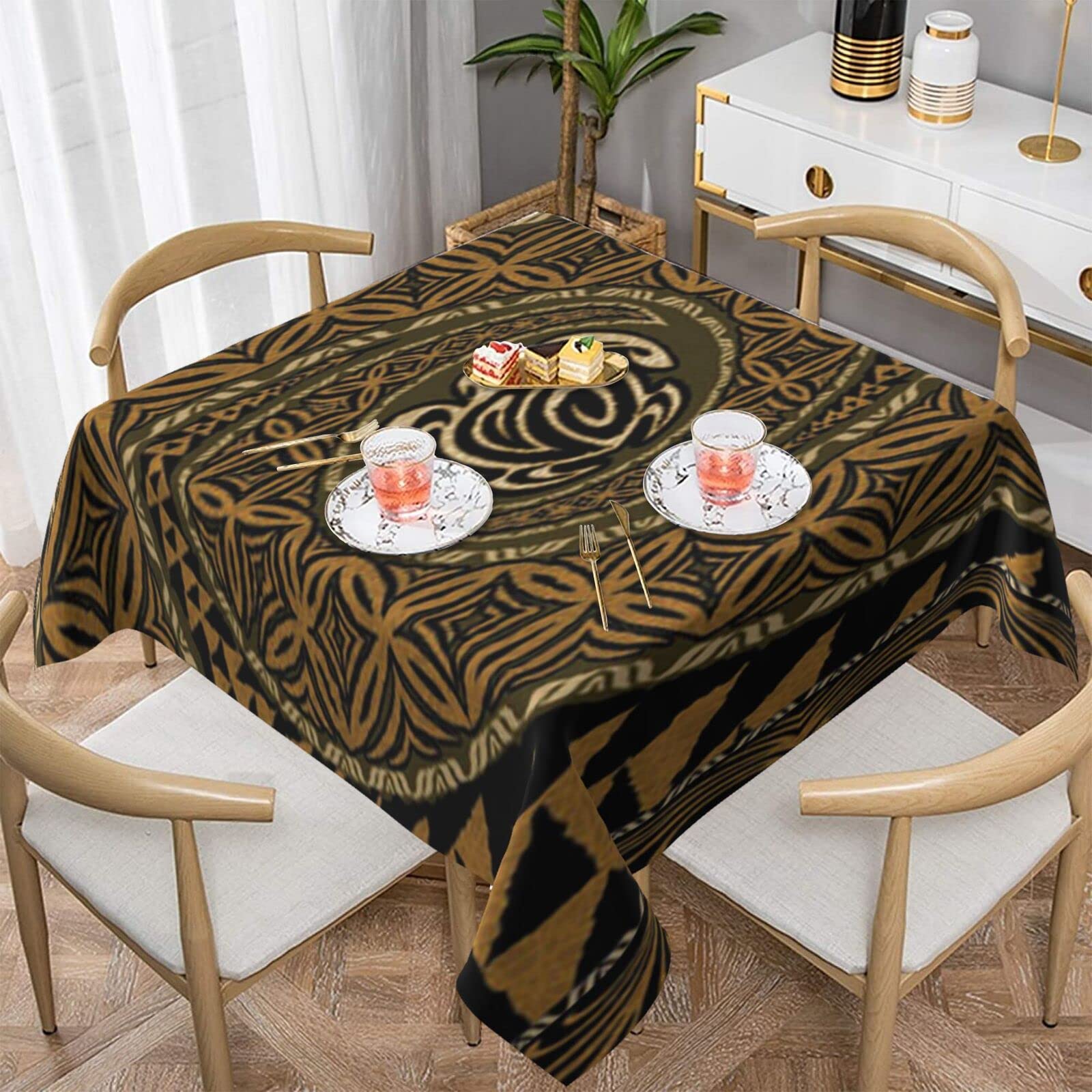 Nappe de cuisine tortue hawaïenne carrée de salle à manger et linge de table décoratif
