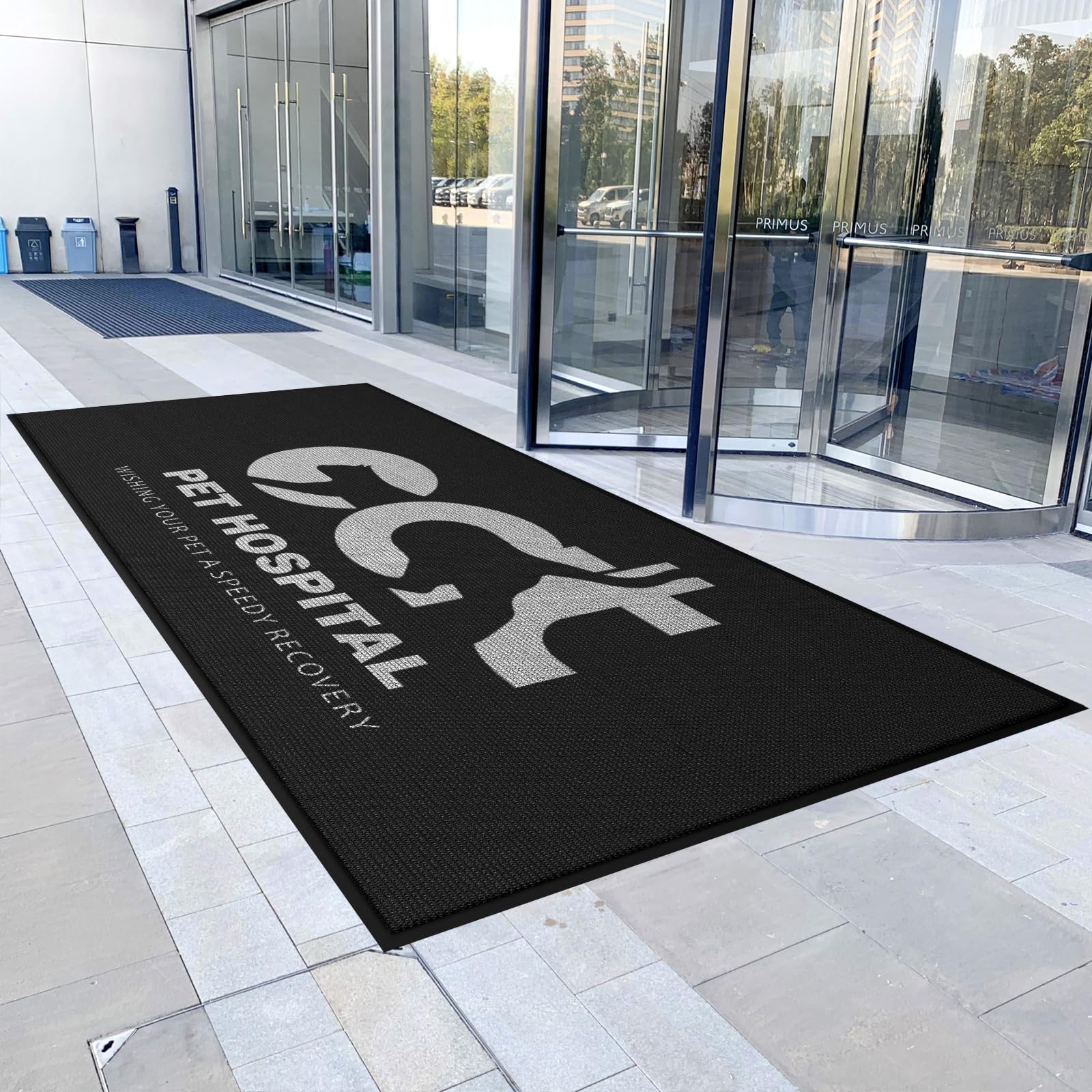 Custom Door Mat Personalized Logo Text Entrance Commercial Floor Mats with Non-Slip Rubber Backing Indoor Outdoor Waterproof Mat 4' x 6'