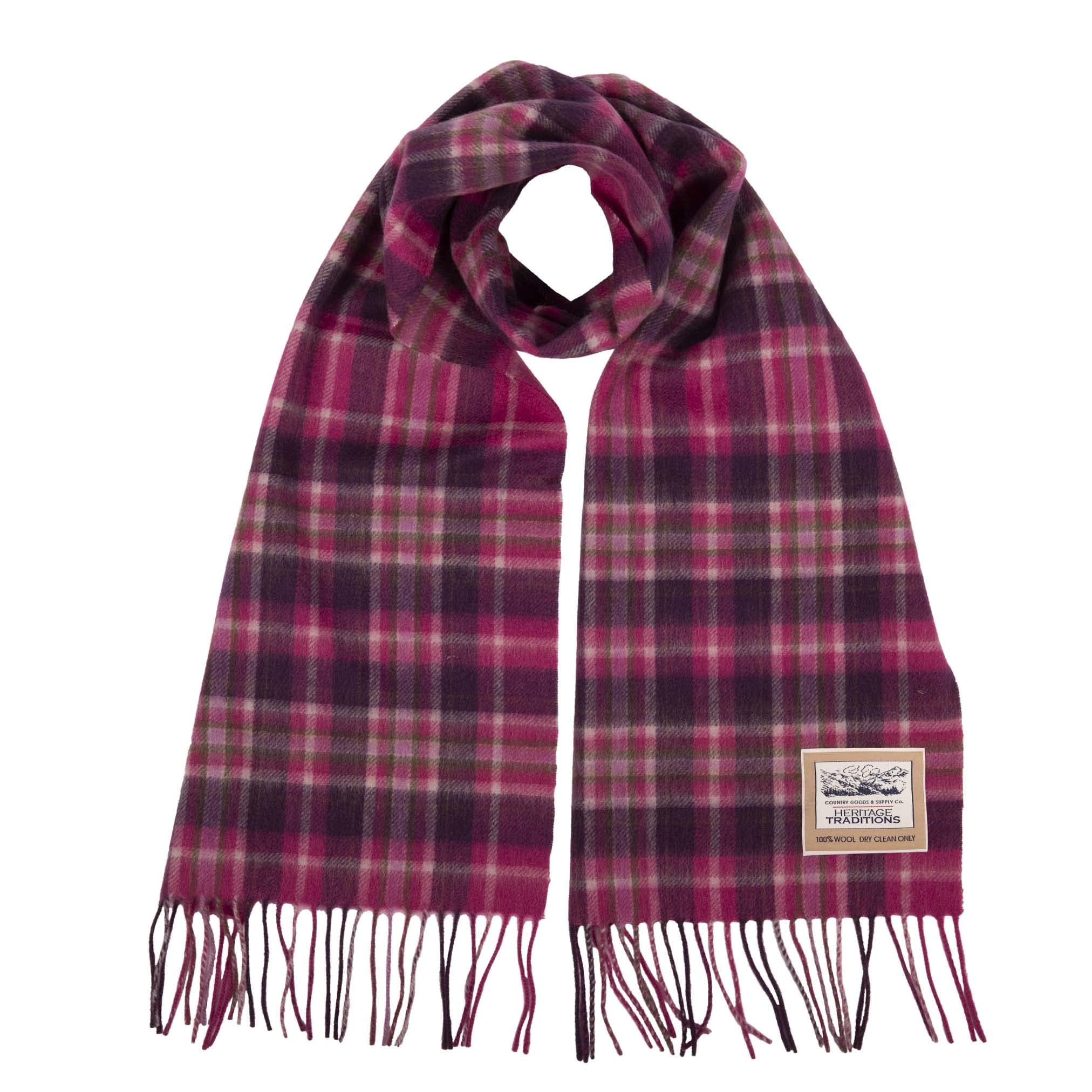 Heritage Traditions 100% Pure Wool Tartan Scarf, Check Scarf for Men & Women, Scottish Scarf Men Style, Women's Wool Scarf with Soft Brushed Finish & Fringe
