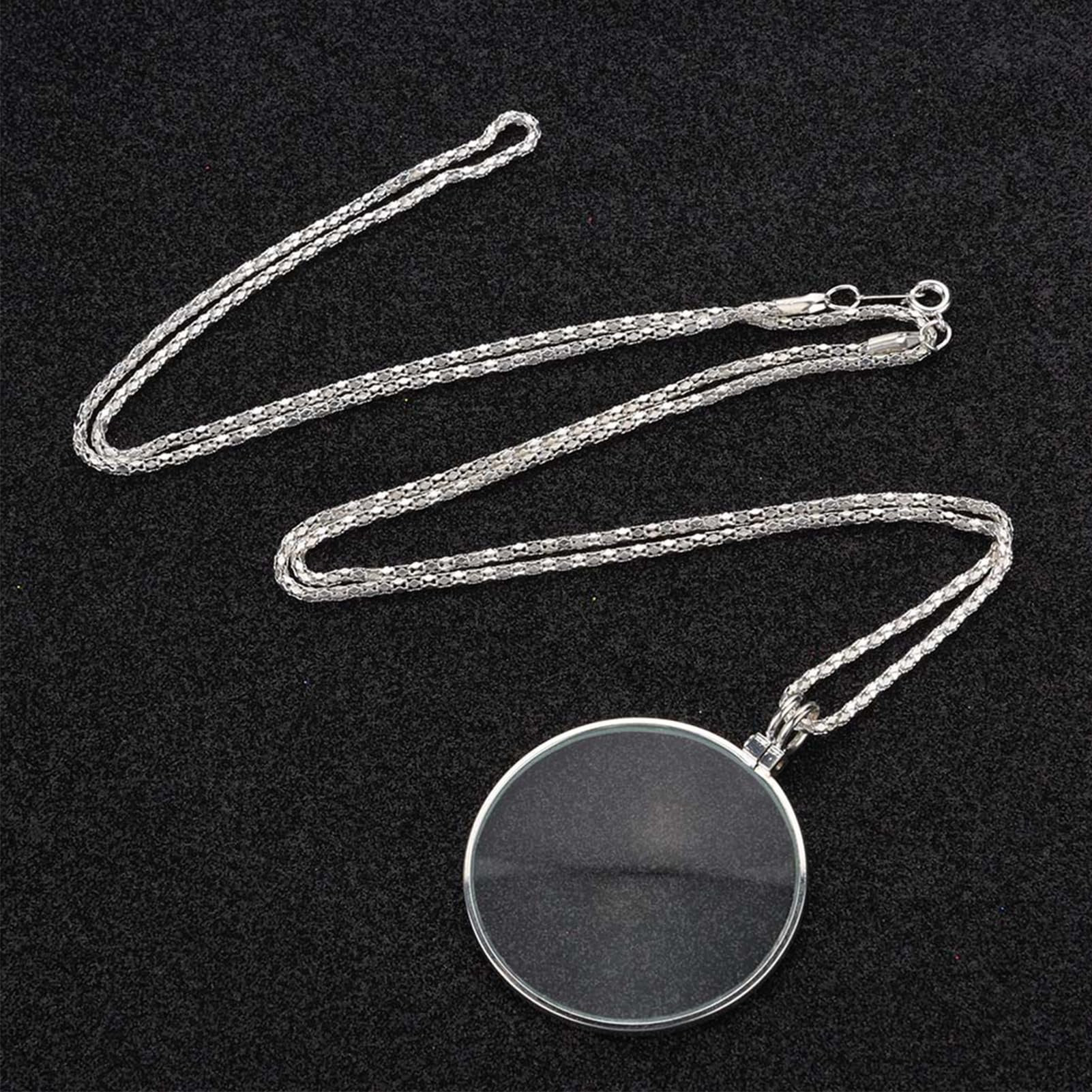5X Vergrootglas Monocle Lens, Ketting Mini Draagbare Sieraden Opknoping Vergrootglas met Opknoping Ketting voor Lezen Krant Kaart Zilver 5X Vergrootglas Monocle Lens, Ketting Mini Draagbare Sieraden Opknoping Vergrootglas met Opknoping Ketting voor Lezen Krant Kaart Zilver