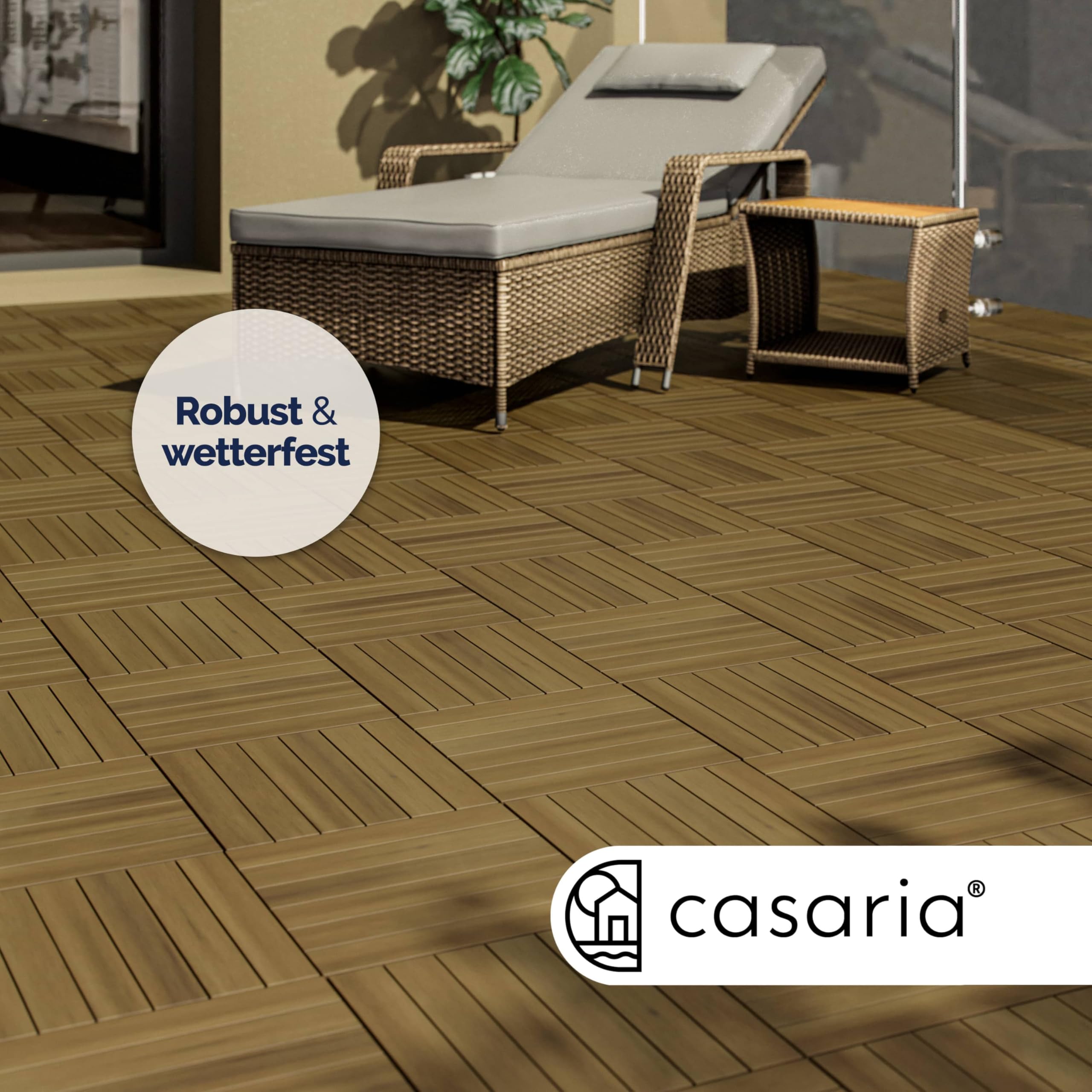 Casaria 11x Baldosas de Madera de Eucalipto 30x30cm 1m² Certificado FSC® Losetas Jardín Terraza Balcón