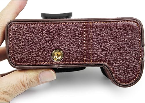 Miniatura 6 de Rieibi Panasonic S5 - Funda de piel auténtica para cámara compatible con Panasonic Lumix DC-S5, DC-S5II, DC-S5IIX, color café