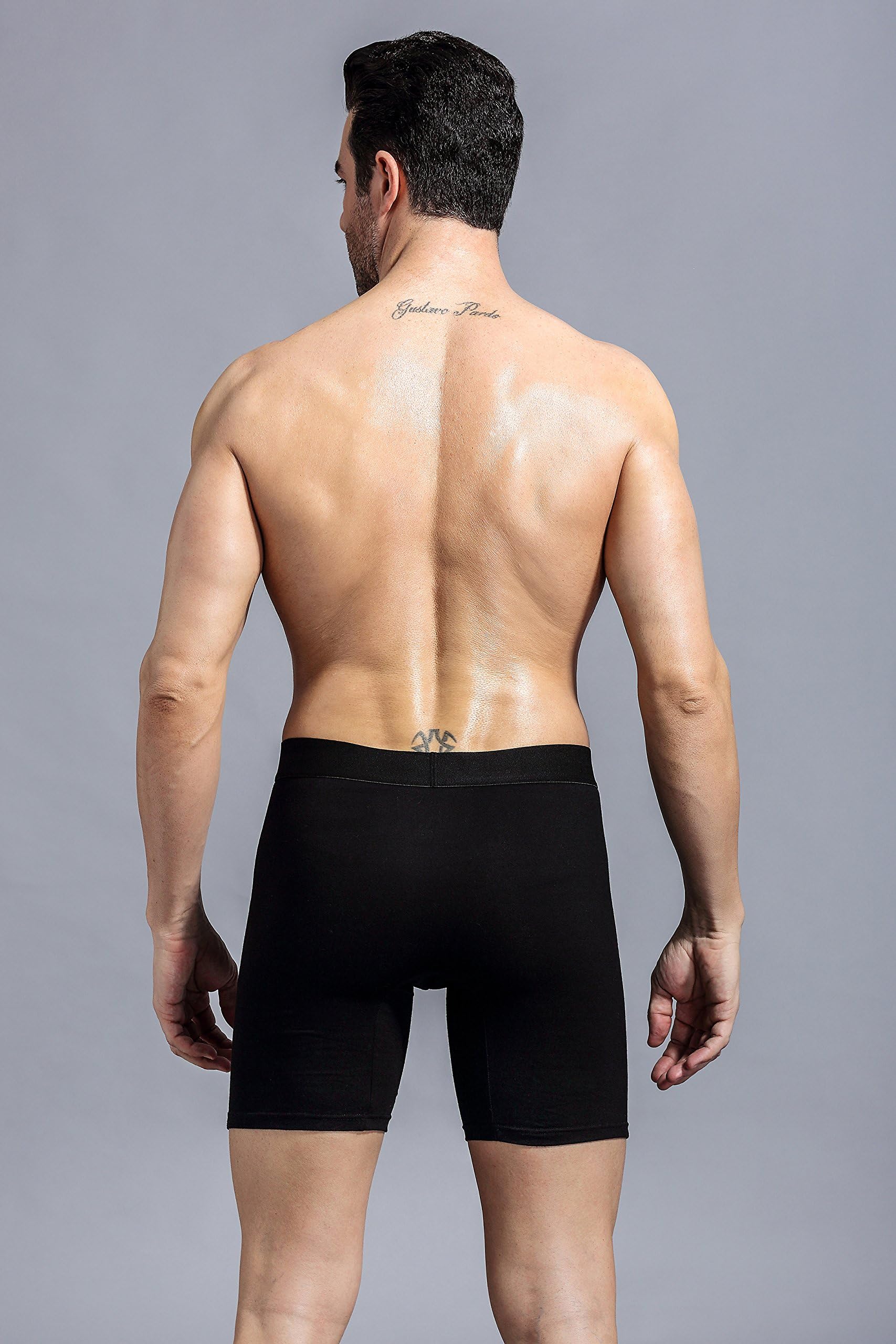 ZLYC Calzoncillos Tipo bóxer de algodón para Hombre de Pierna Larga, Paquete de 3/4