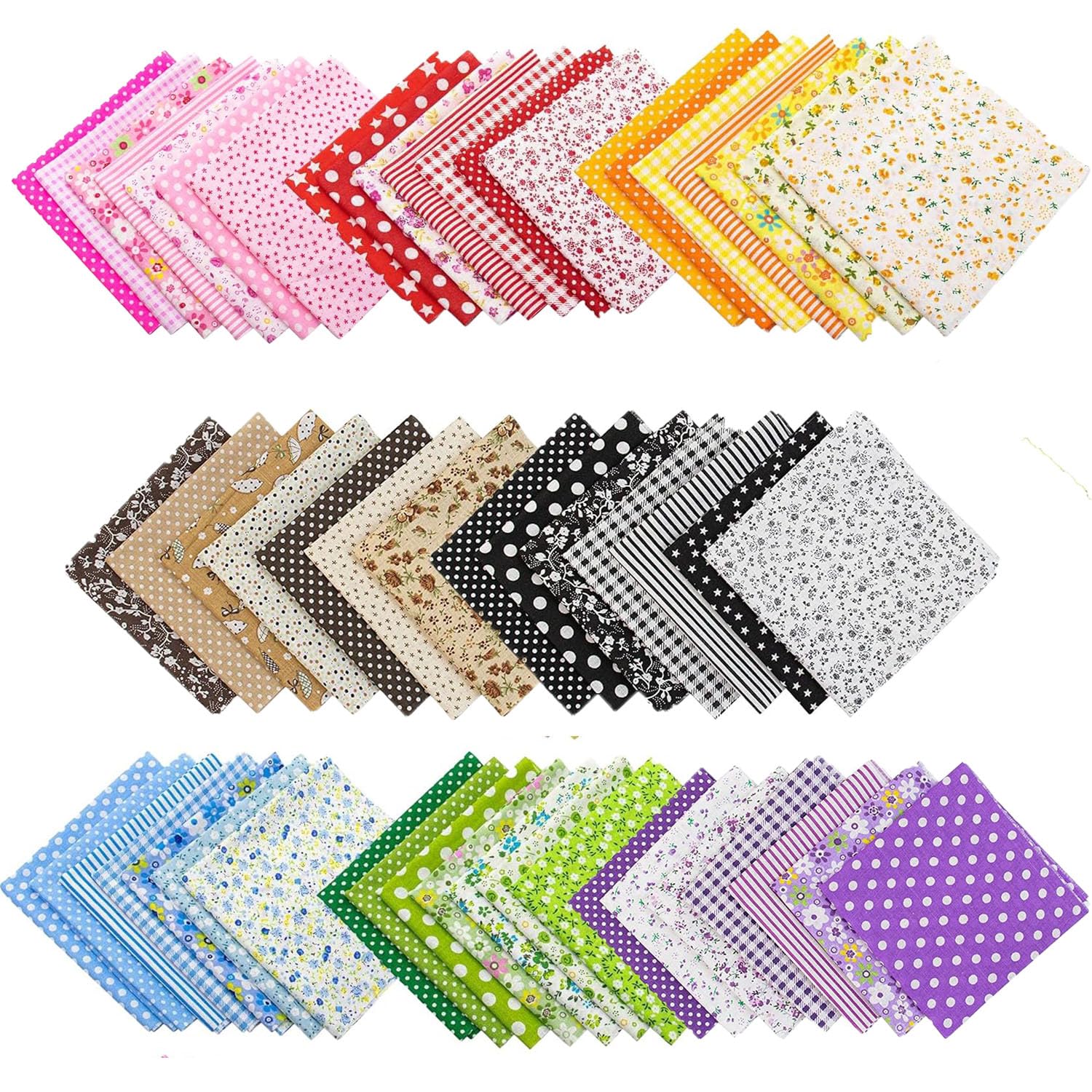 Tissu de matelassage coton AUEAR coupons patchwork imprimé floral scrapbooking DIY - 8