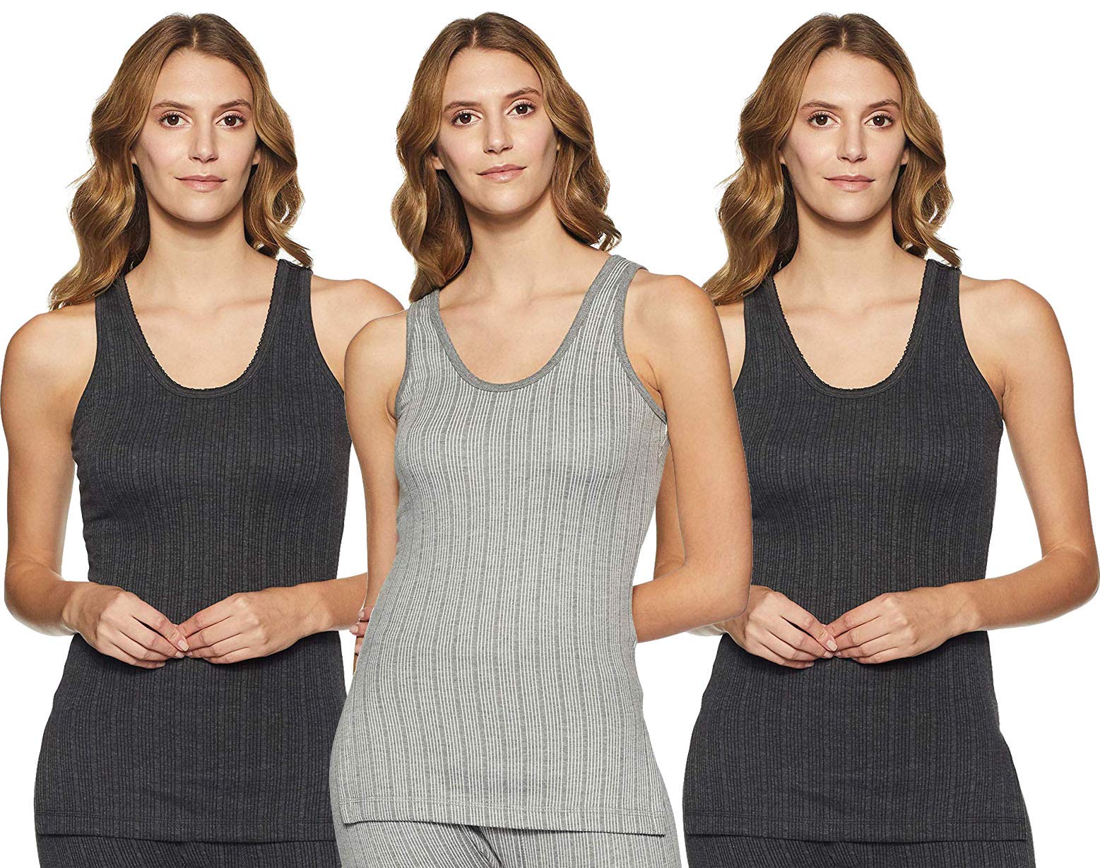 dixcy scott Women Premium Round Neck Sleeveless Upper Thermal Regular Fit Top- Pack Of 3 (Assorted_80 Cm)-picture-14