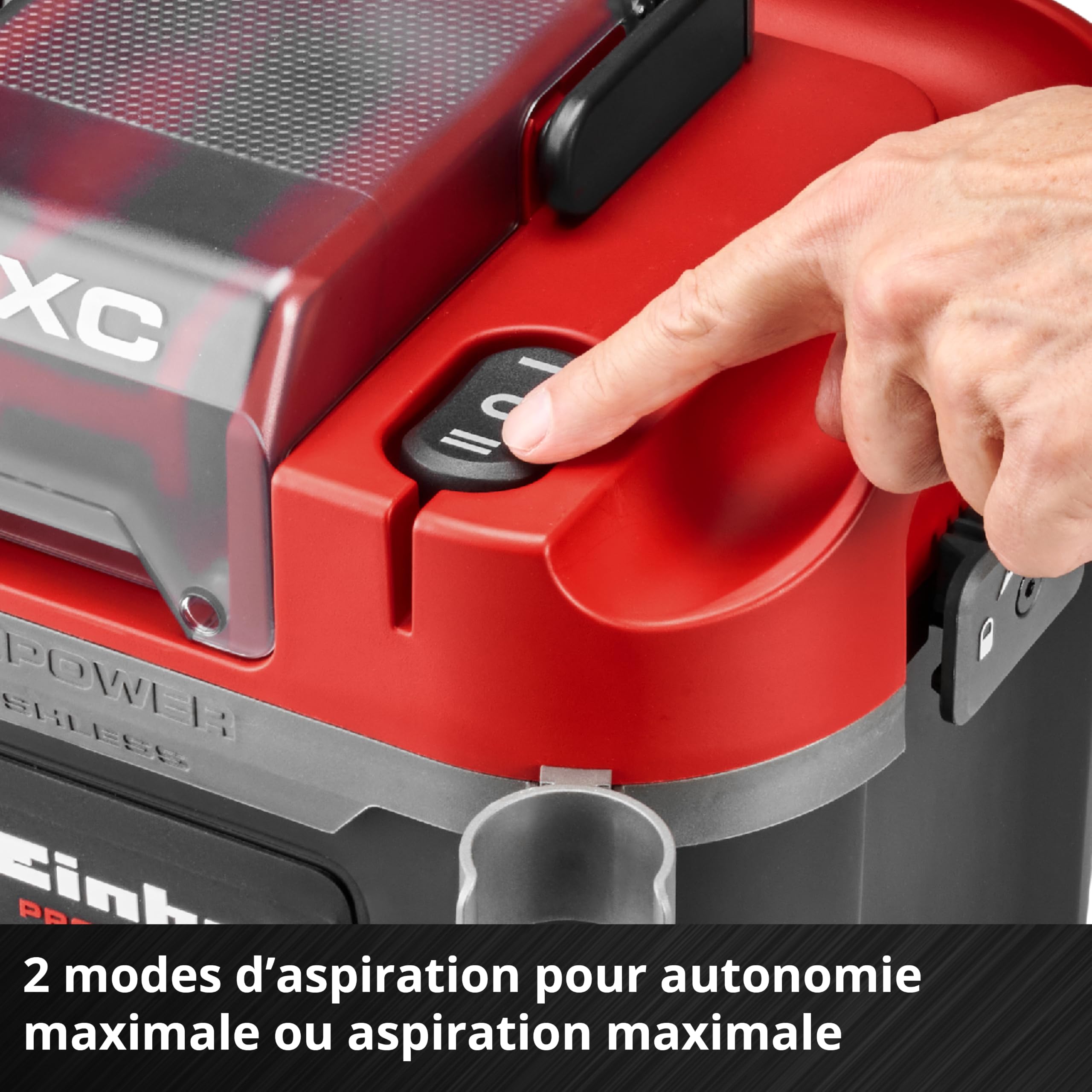 Einhell Professional Aspirateur eaux et poussières sans Fil TP-VC 18/10 Li BL L-Solo Power X-Change (18 V, Moteur brushless, cuve 10 L, 2 Modes d’Aspiration, Filtre à Plis et Buses, sans Batterie)
