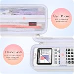 Elonbo Carrying Case for Texas Instruments TI-84 Plus CE/TI-84 Plus/TI-83 Plus/TI-83 Plus CE Color Graphing Calculator, Extra Mesh Pocket Fits Charging Cable Charger Manual, White+Inside White | Texas Instruments TI-84 Plus CE/TI-84 Evo/TI-84 Plus/TI
