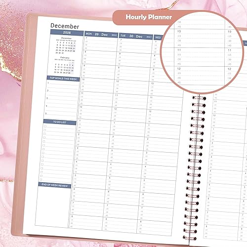 Miniatura 5 de Agenda de citas 2026, enero de 2026 a diciembre de 2026, 11 x 9 pulgadas, agenda diaria por hora 2026 con intervalo de 15 minutos