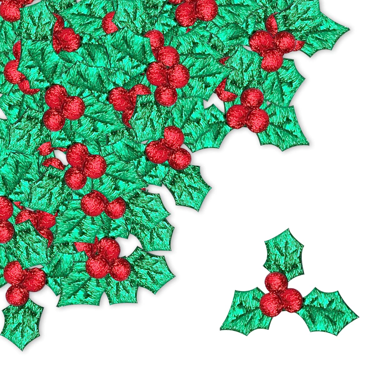 100pcs Artificial Holly Berry Leaf Christmas Wreath Decorations - Red and Green, Ideal for Christmas Parties