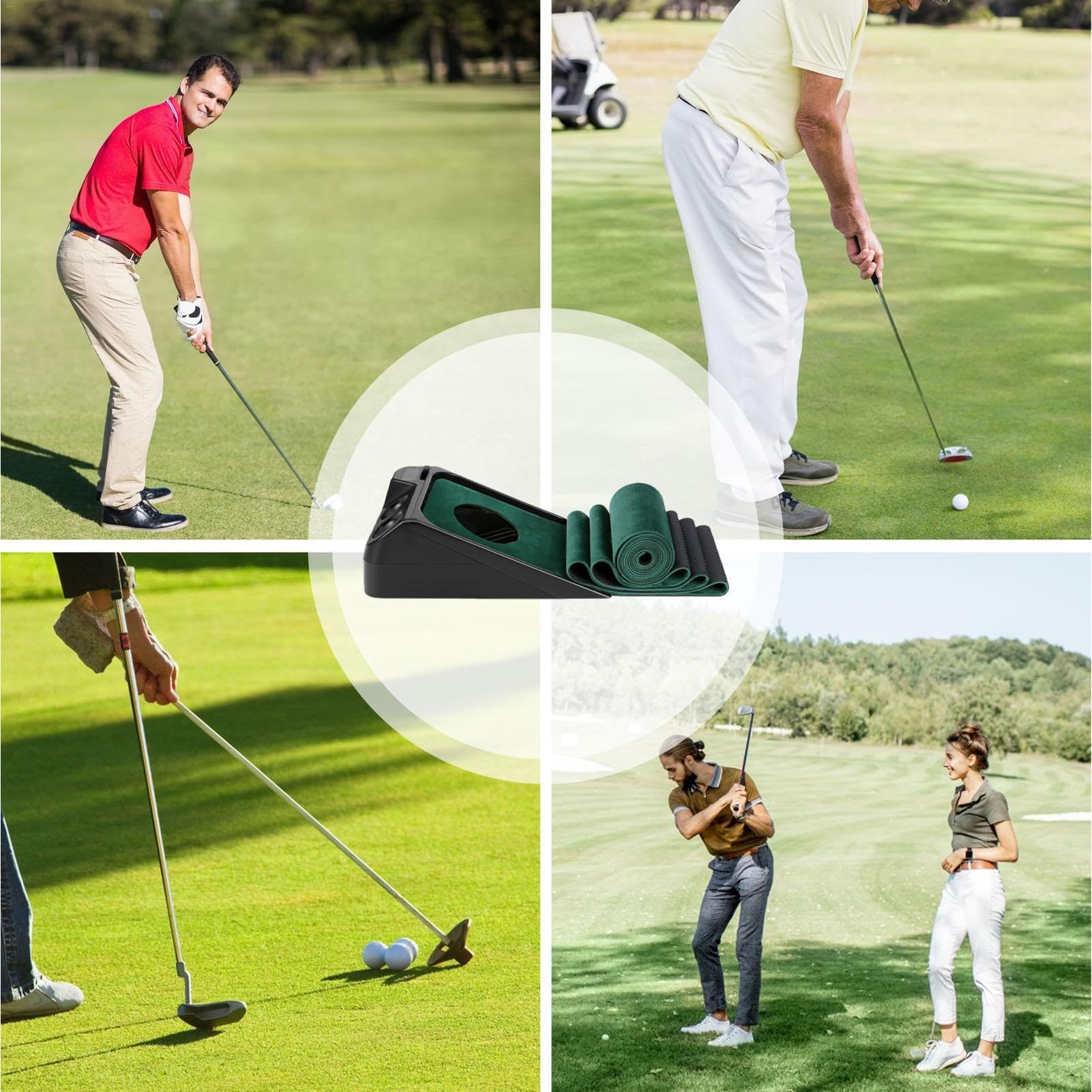 Putting Track Putting Trainer, Elektrische Putting Track und Tutor Trainingshilfe mit Ballrückführung, Leichter Golftrainer Golfzubehör für Enthusiasten Männer Frauen | Trainingshilfe mit Ballrückführung, Leichter Golftrainer Golfzubehör für Enthusiasten