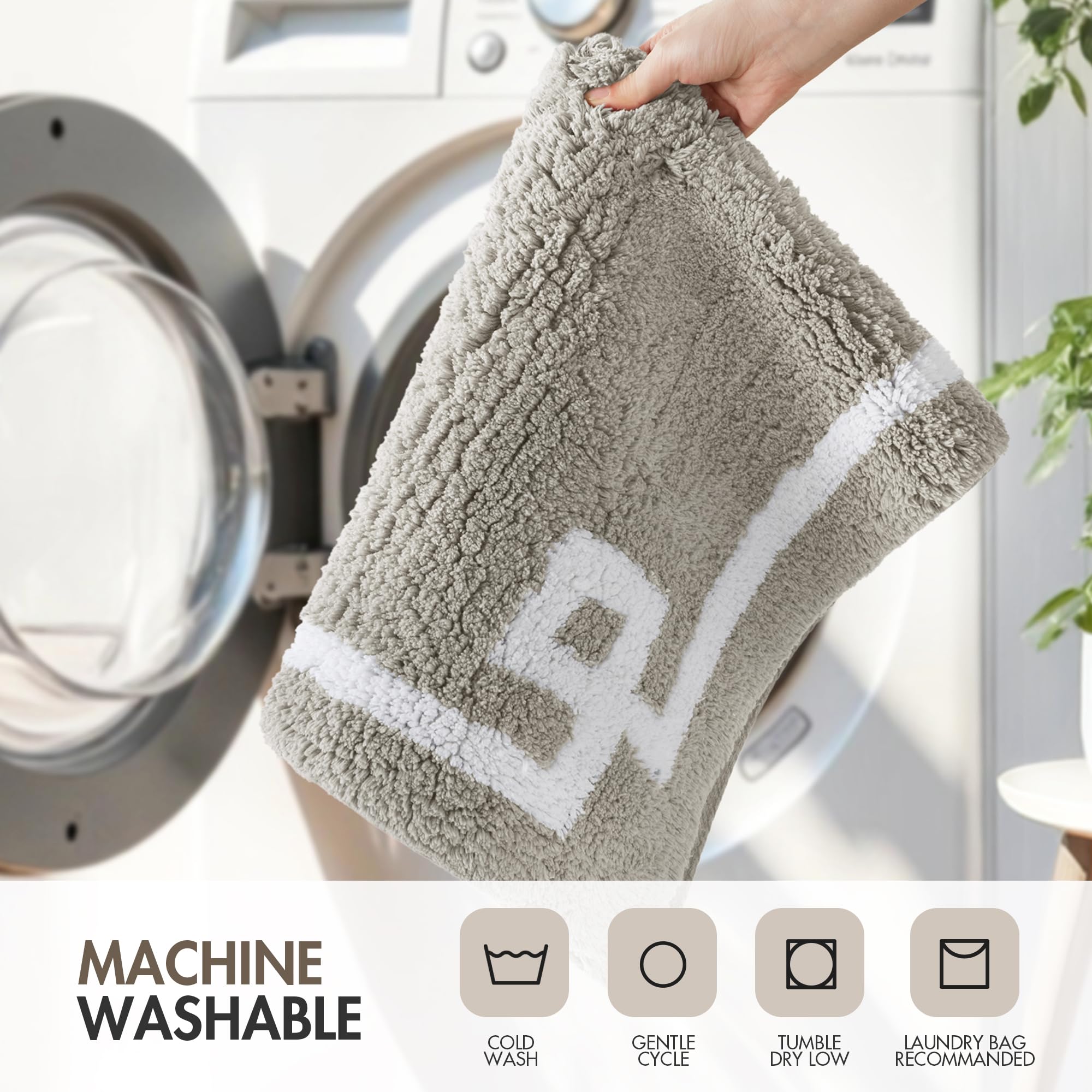 Madison Park Evan Alfombra de baño 100% algodón de Pelo Medio, Ultra Suave, Absorbente de Agua, Secado rápido, Lavable, lujosas alfombras de Color sólido para bañera, Ducha y baño, 24 x 40, Gris