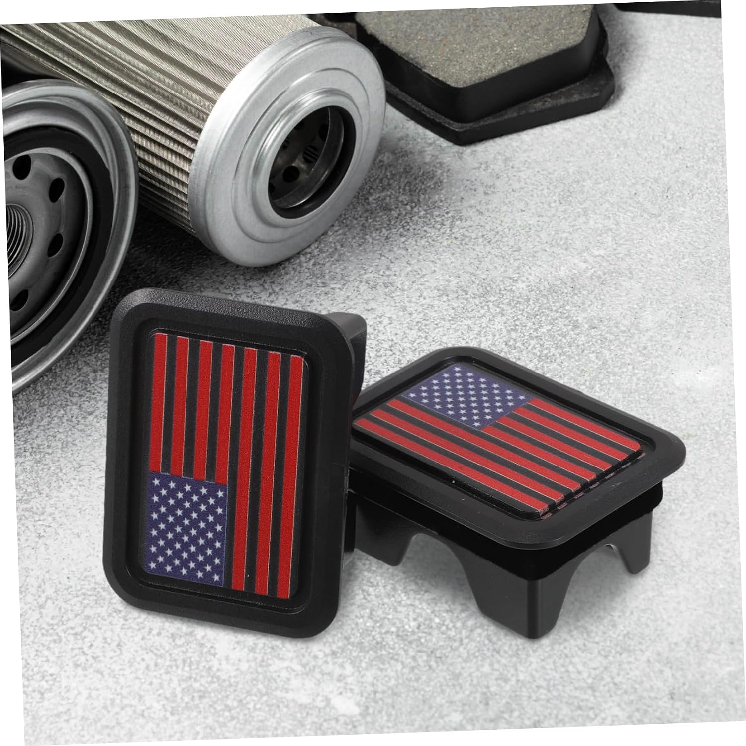 ULTECHNOVO 2pcs American Flag Stake Pocket Covers for Ram Truck Bed Accessories Decorative Plugs Moisture and Dust Protection for Tailgate